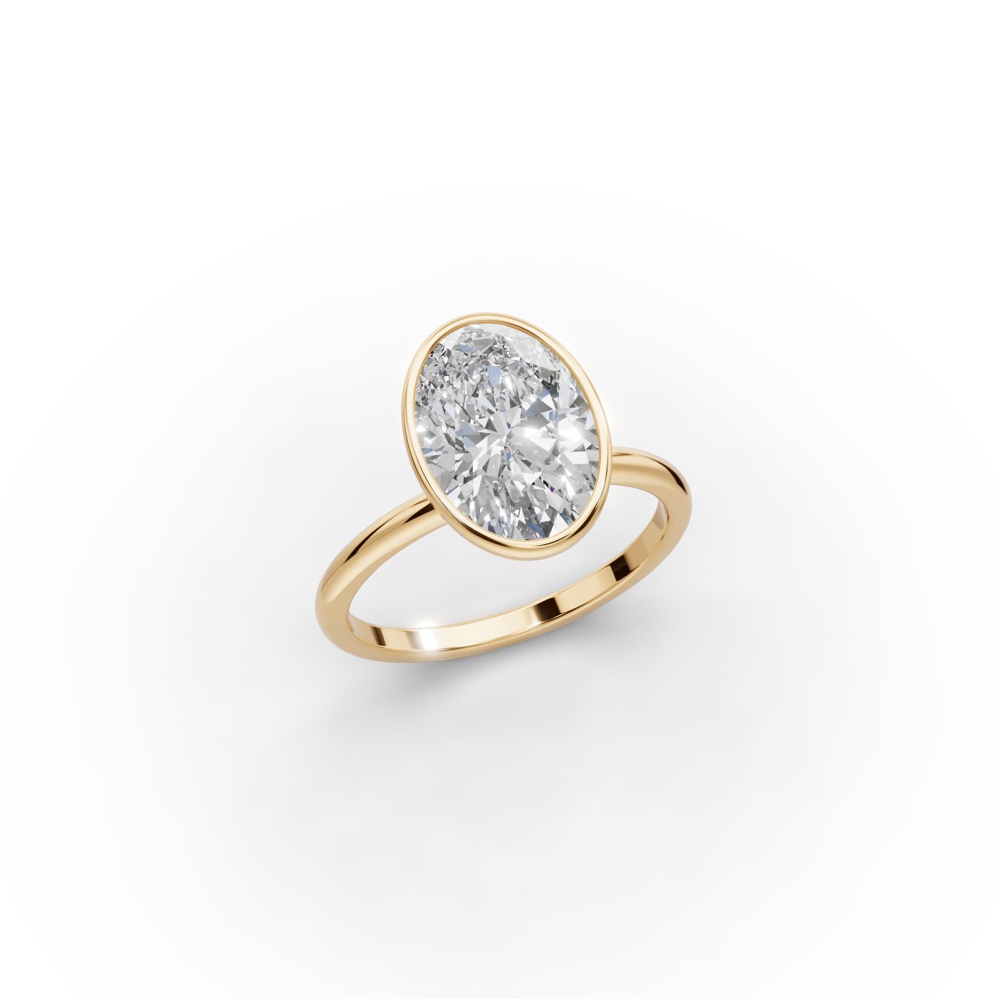 Timeless Muse Oval Lab-Grown Diamond Solitaire Ring in yellow gold