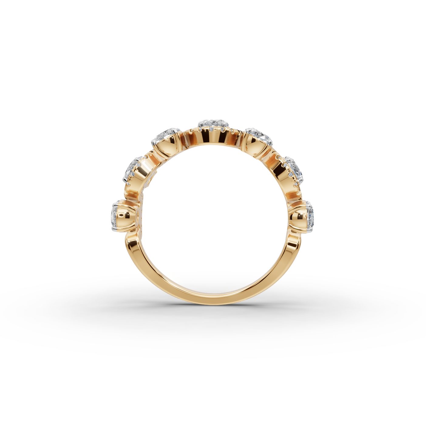 Brilliant Whisper Oval Lab-Grown Diamond Bands Ring in yellow gold