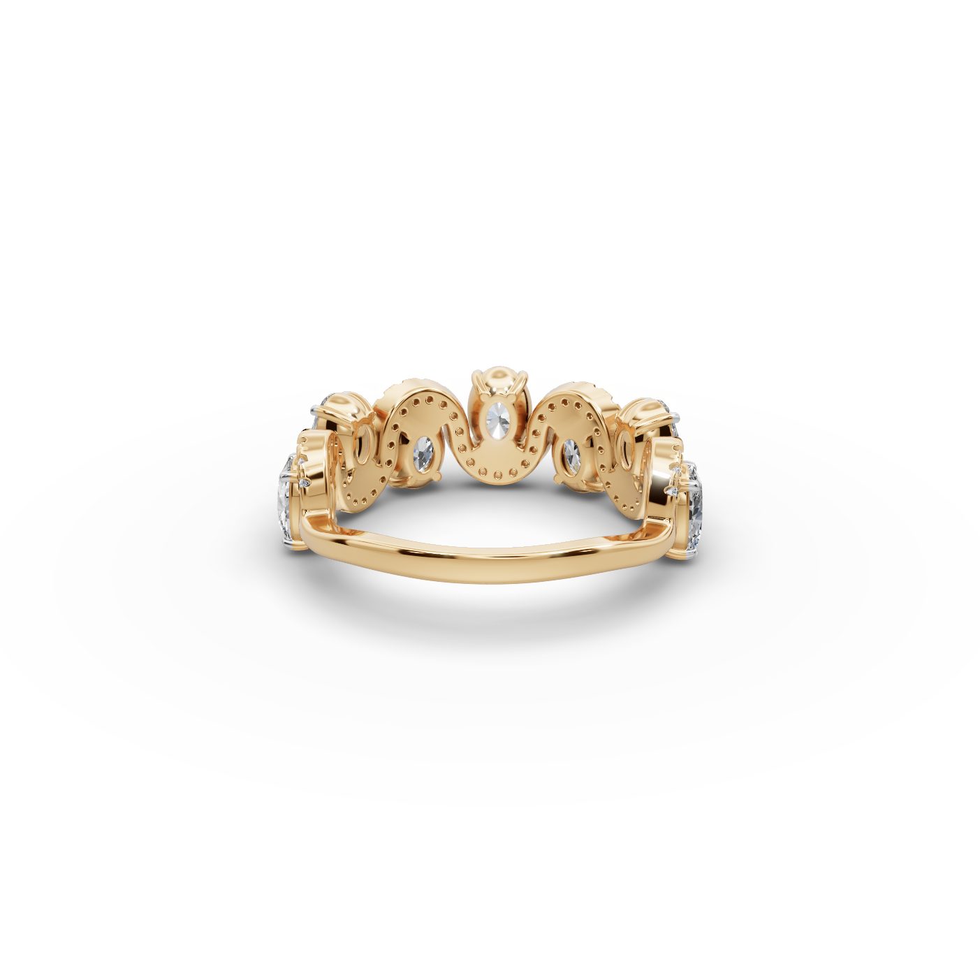 Brilliant Whisper Oval Lab-Grown Diamond Bands Ring in yellow gold