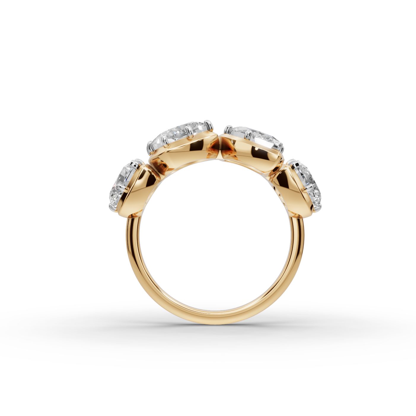 Enduring Aura Cushion Lab-Grown Diamond Cocktail Ring in yellow gold