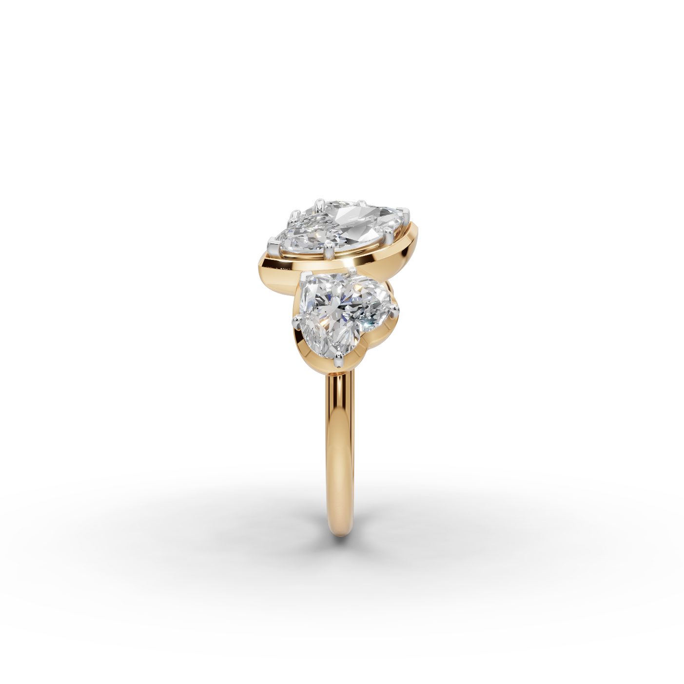 Enduring Aura Cushion Lab-Grown Diamond Cocktail Ring in yellow gold