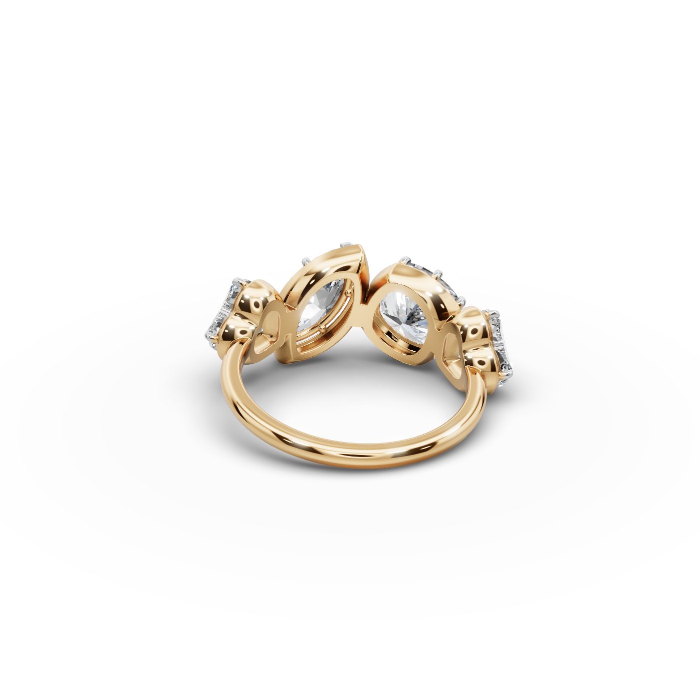 Enduring Aura Cushion Lab-Grown Diamond Cocktail Ring in yellow gold