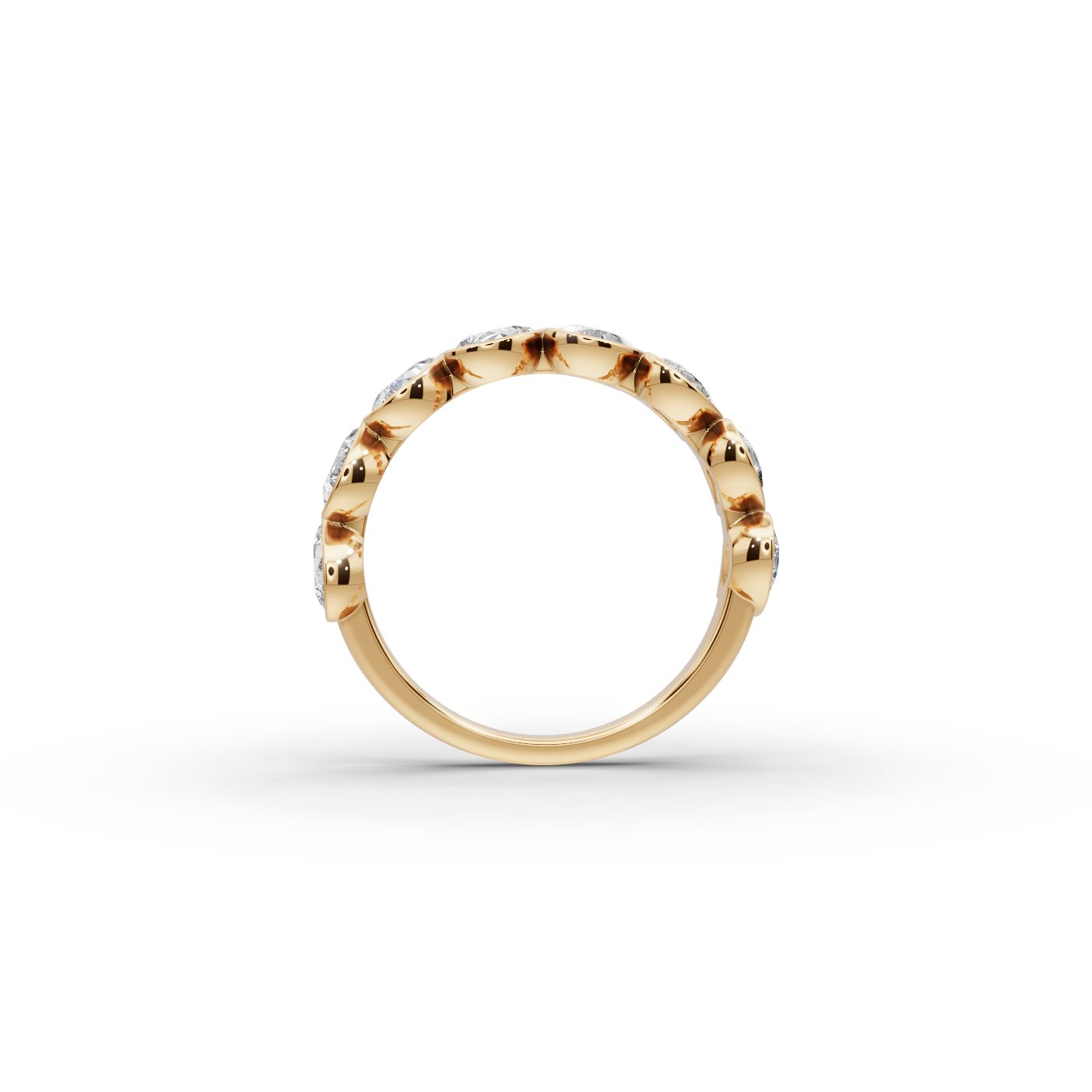 Pristine Line Pear Lab-Grown Diamond Bands Ring in yellow gold