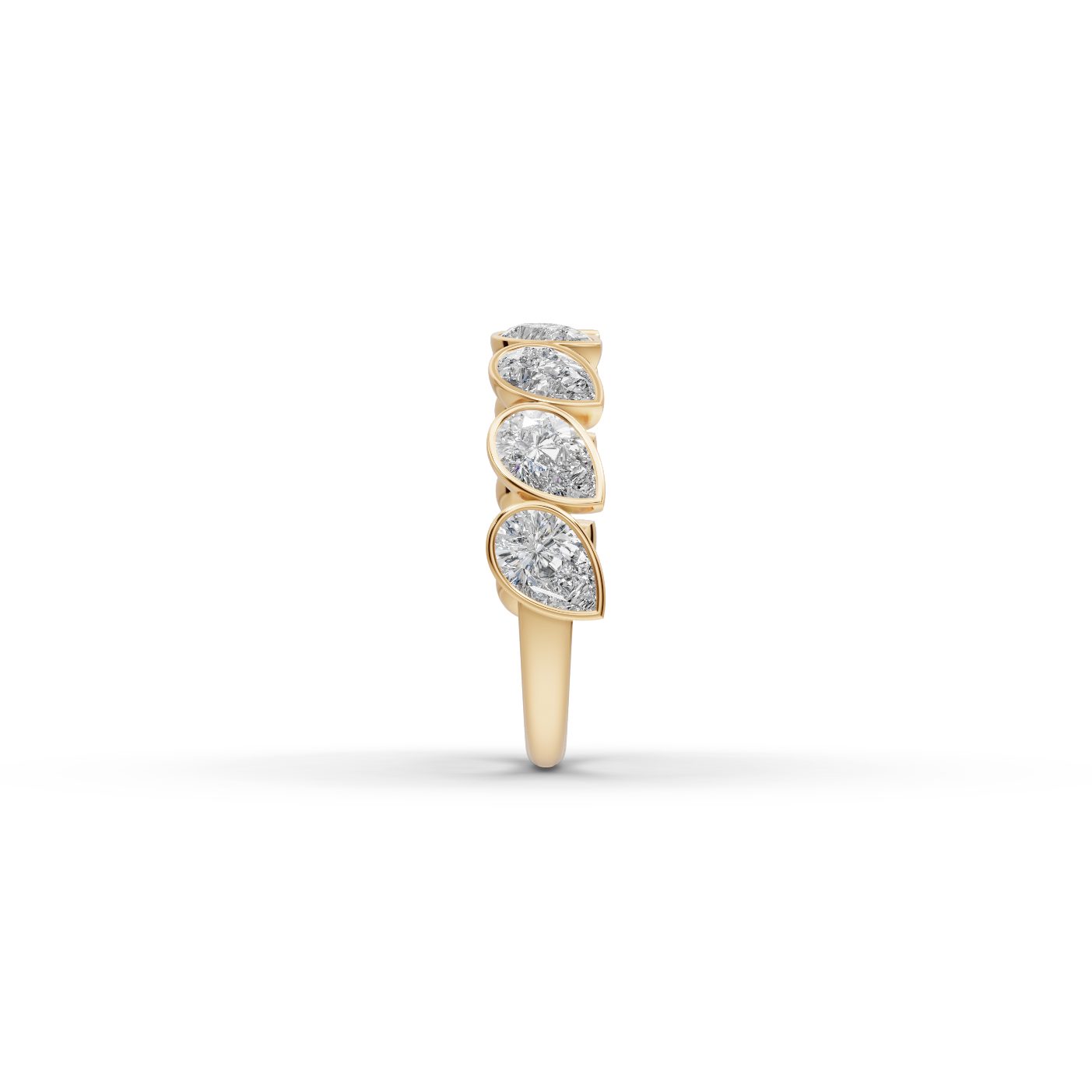 Pristine Line Pear Lab-Grown Diamond Bands Ring in yellow gold