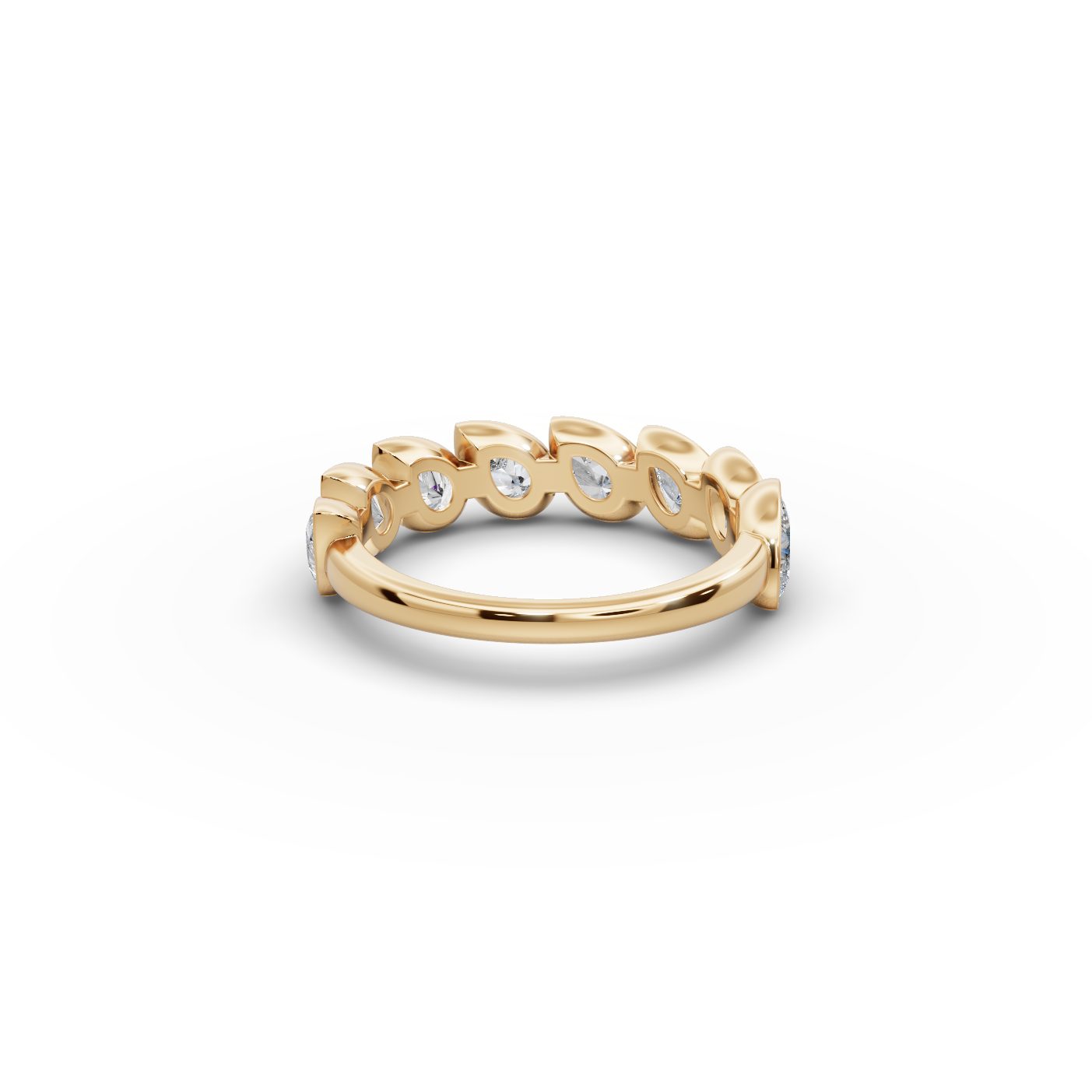 Pristine Line Pear Lab-Grown Diamond Bands Ring in yellow gold