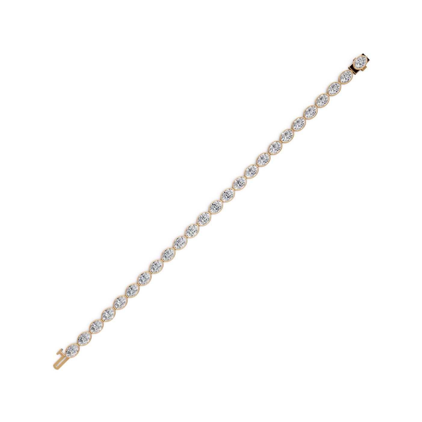 Royal Signature Oval Lab-Grown Diamond Tennis Bracelet in yellow gold