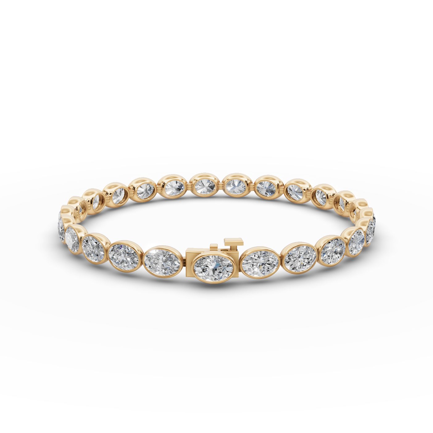 Royal Signature Oval Lab-Grown Diamond Tennis Bracelet in yellow gold