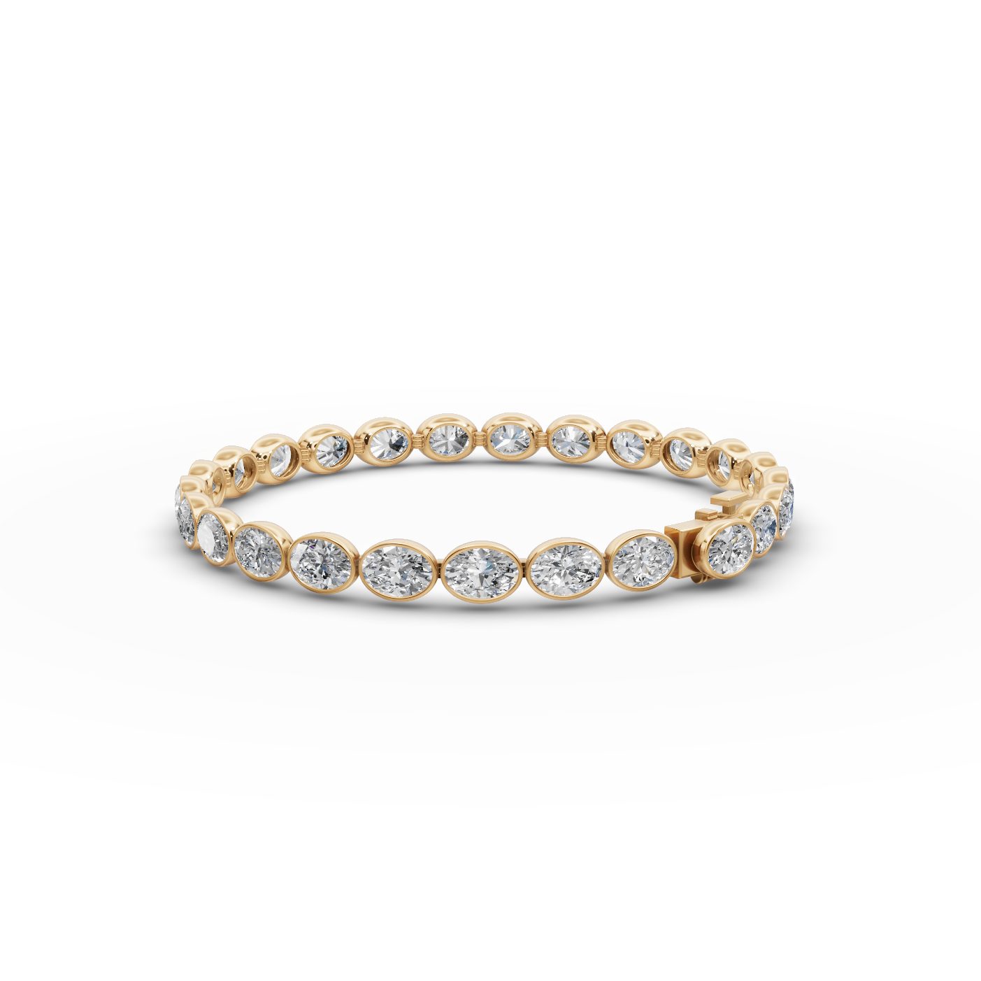Royal Signature Oval Lab-Grown Diamond Tennis Bracelet in yellow gold