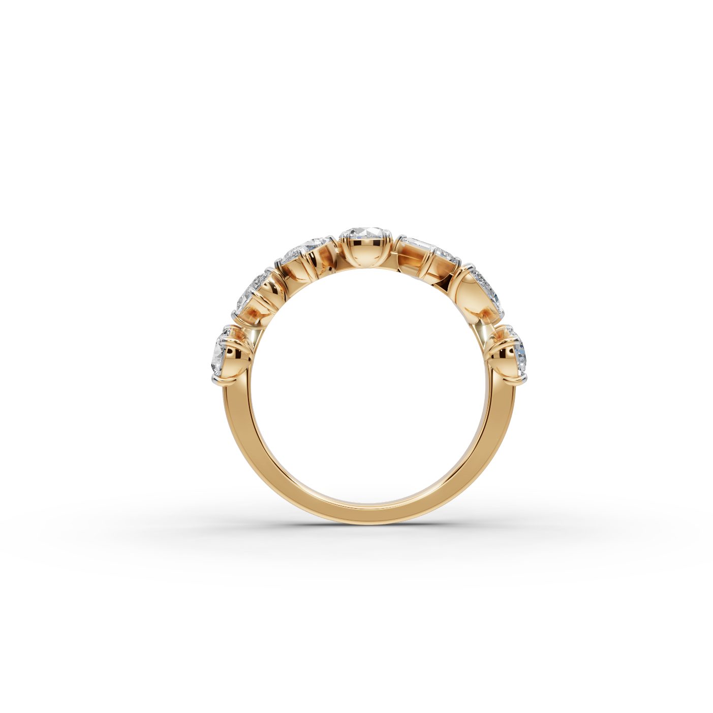 Serene Whisper Round Lab-Grown Diamond Five Stone Ring in yellow gold