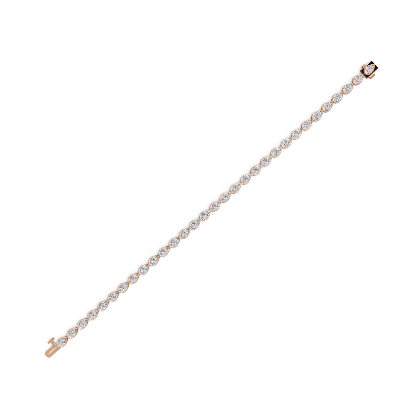 Radiant Grace Pear Lab-Grown Diamond Tennis Bracelet in rose gold
