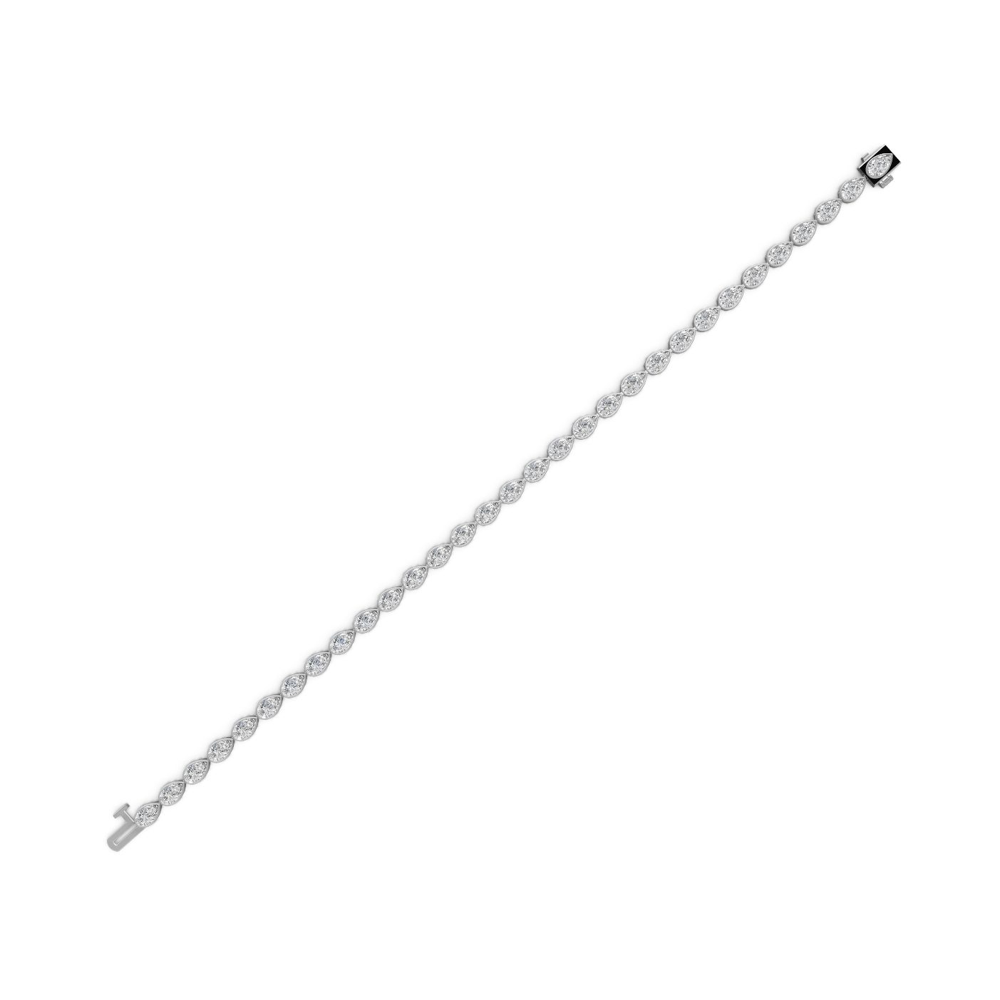 Radiant Grace Pear Lab-Grown Diamond Tennis Bracelet in white gold