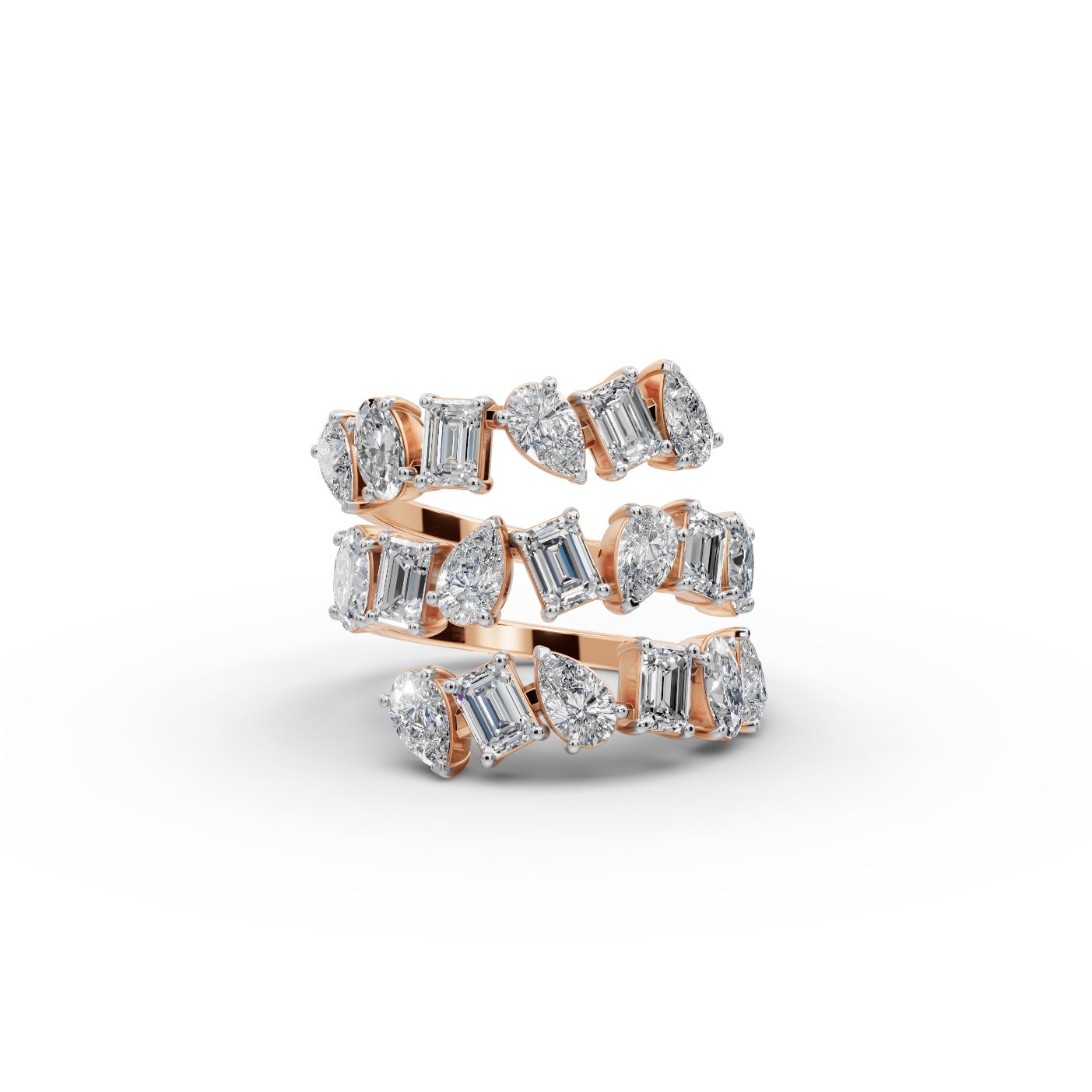 Brilliant Whisper Pear Lab-Grown Diamond Cocktail Ring in rose gold
