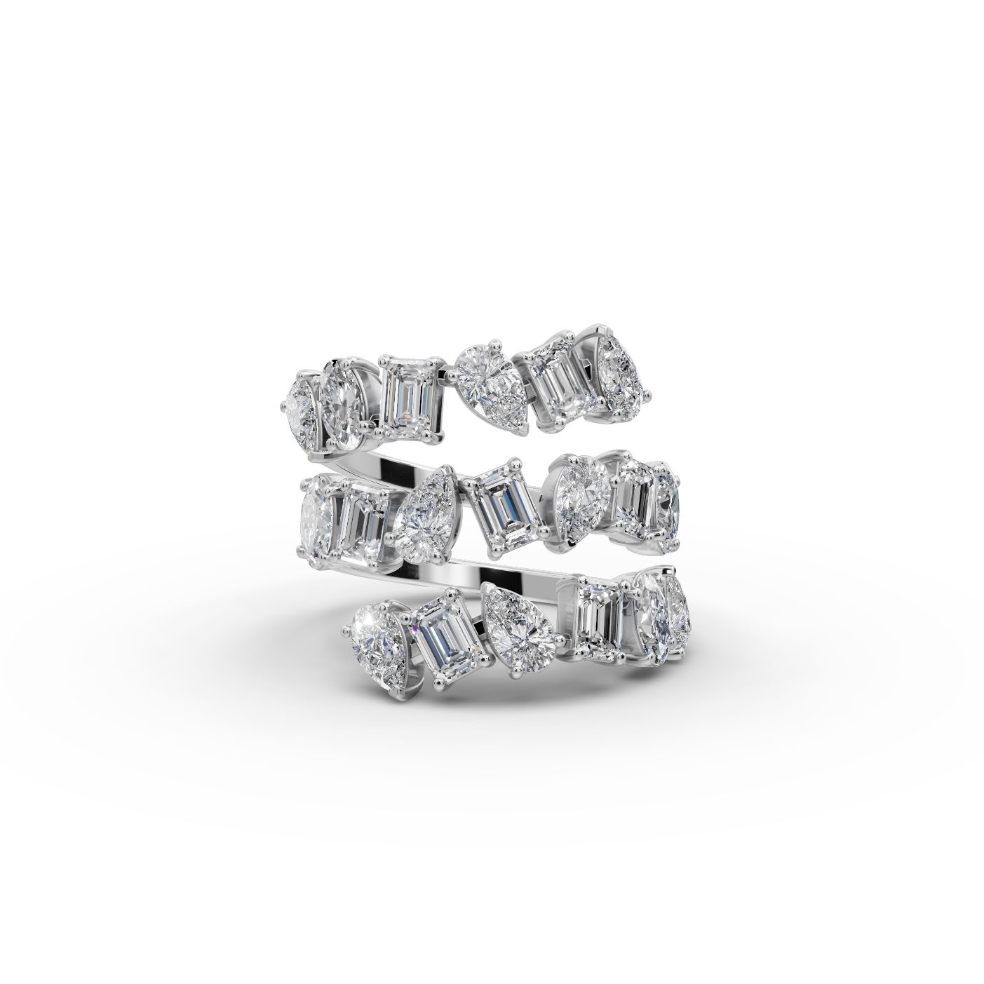 Brilliant Whisper Pear Lab-Grown Diamond Cocktail Ring in white gold