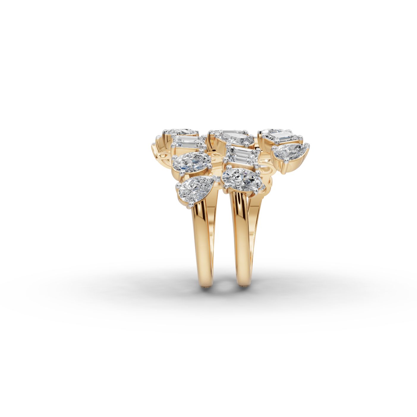 Brilliant Whisper Pear Lab-Grown Diamond Cocktail Ring in yellow gold