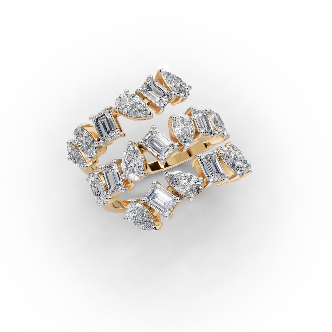 Brilliant Whisper Pear Lab-Grown Diamond Cocktail Ring in yellow gold