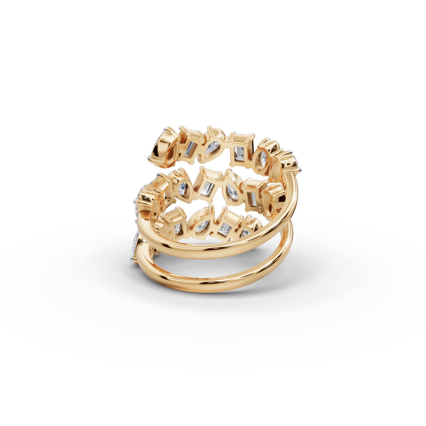 Brilliant Whisper Pear Lab-Grown Diamond Cocktail Ring in yellow gold