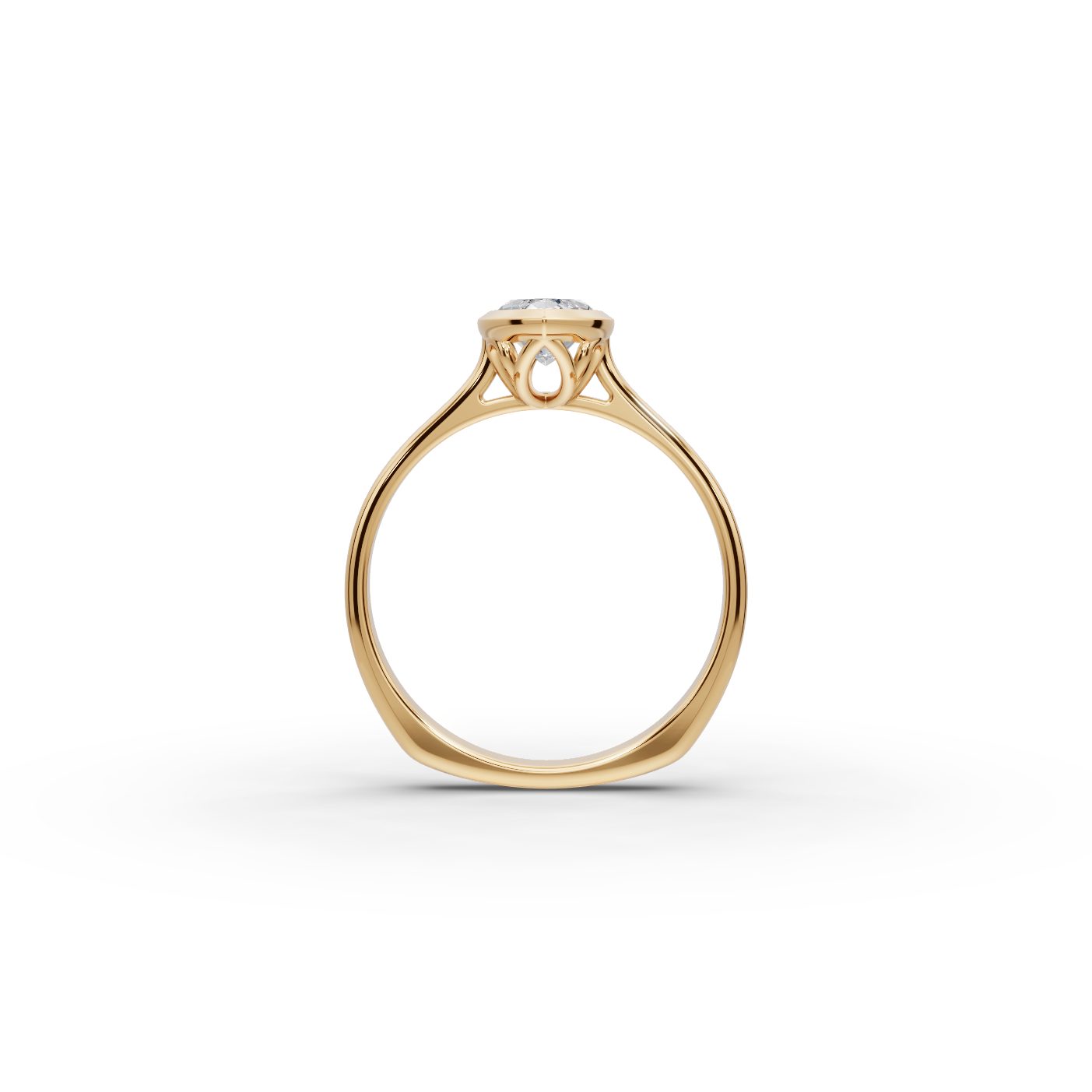 Graceful Sparkle Marquise Lab-Grown Diamond Solitaire Ring in yellow gold