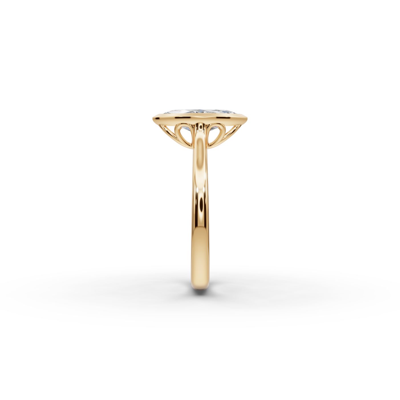 Graceful Sparkle Marquise Lab-Grown Diamond Solitaire Ring in yellow gold