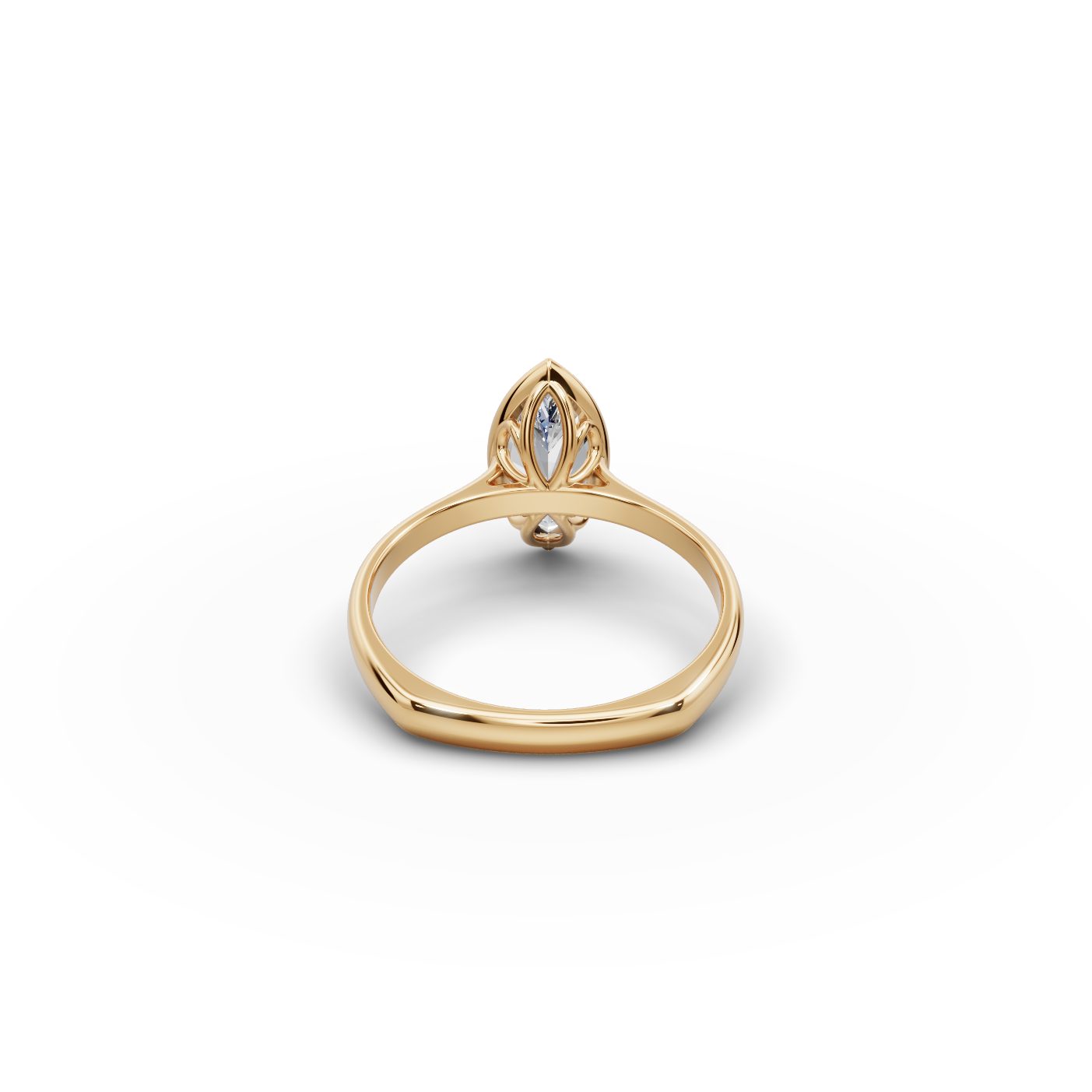 Graceful Sparkle Marquise Lab-Grown Diamond Solitaire Ring in yellow gold