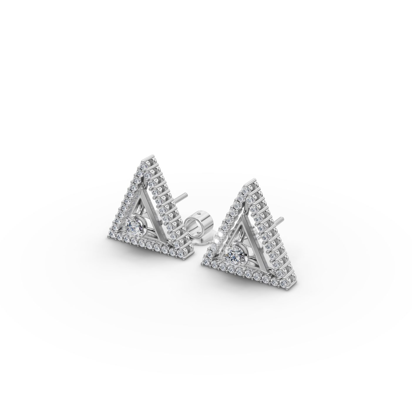 Morning Glow Round Lab-Grown Diamond Studs Earring in white gold