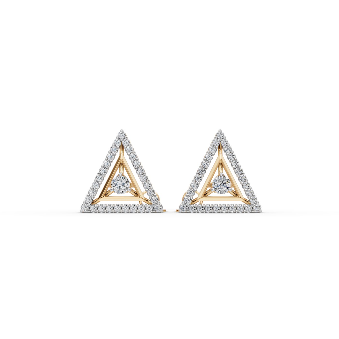 Morning Glow Round Lab-Grown Diamond Studs Earring in yellow gold