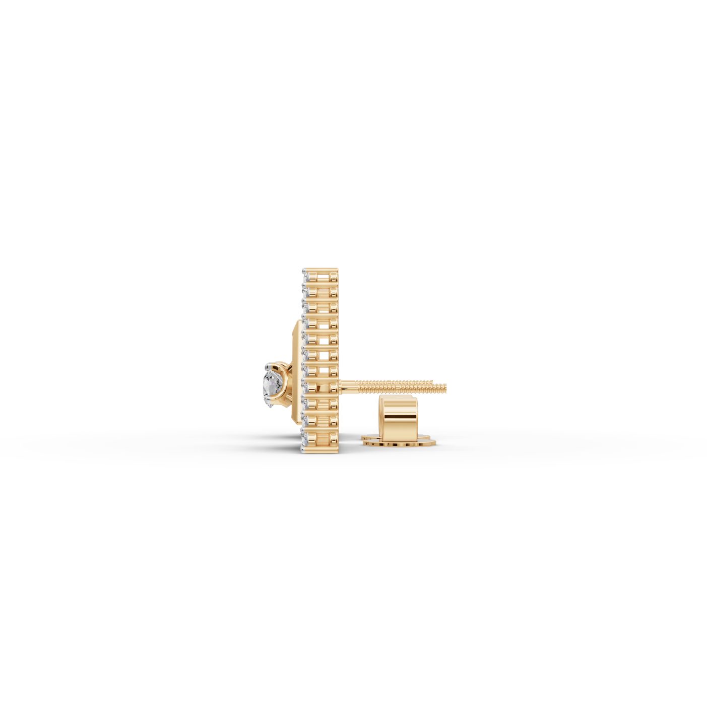 Morning Glow Round Lab-Grown Diamond Studs Earring in yellow gold