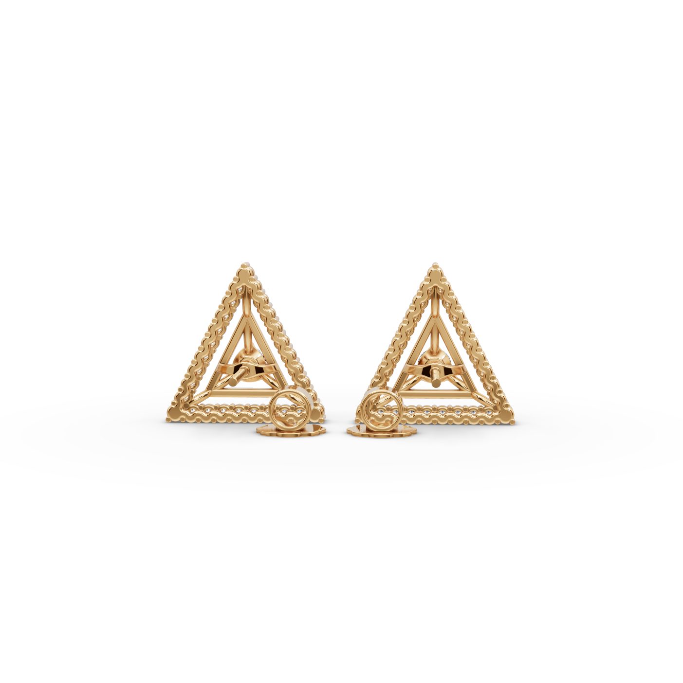 Morning Glow Round Lab-Grown Diamond Studs Earring in yellow gold