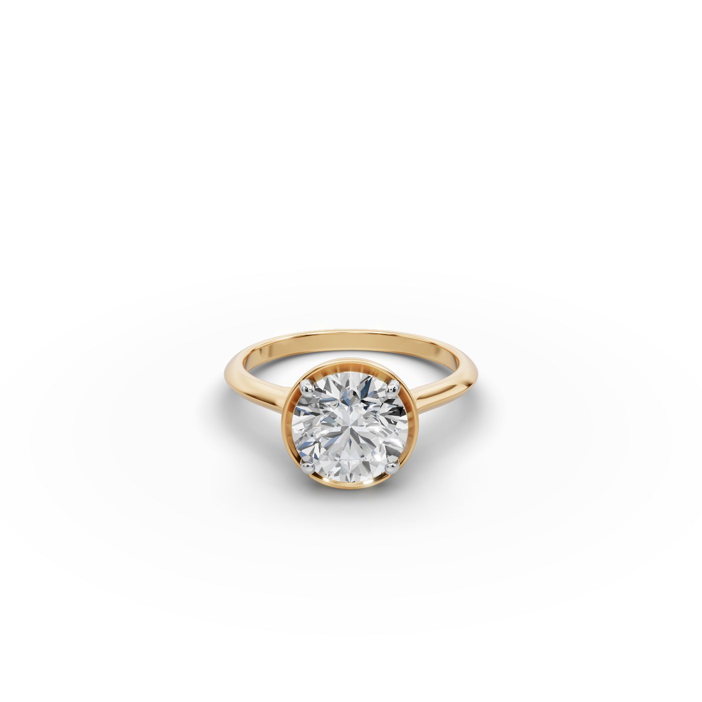 Eternal Light Round Lab-Grown Diamond Solitaire Ring in yellow gold, set with lab-grown diamonds