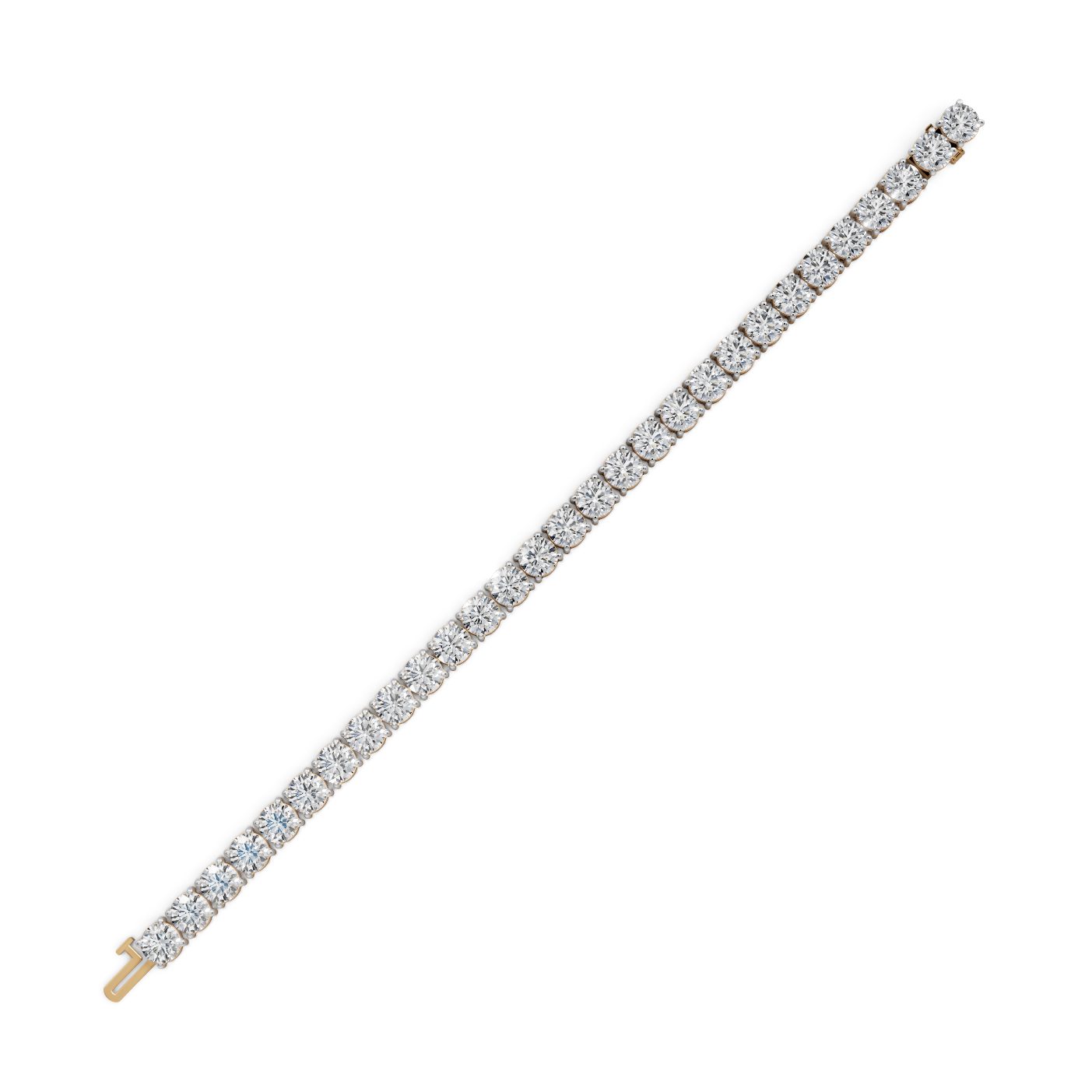 Delicate Glow Round Lab-Grown Diamond Tennis Bracelet in yellow gold