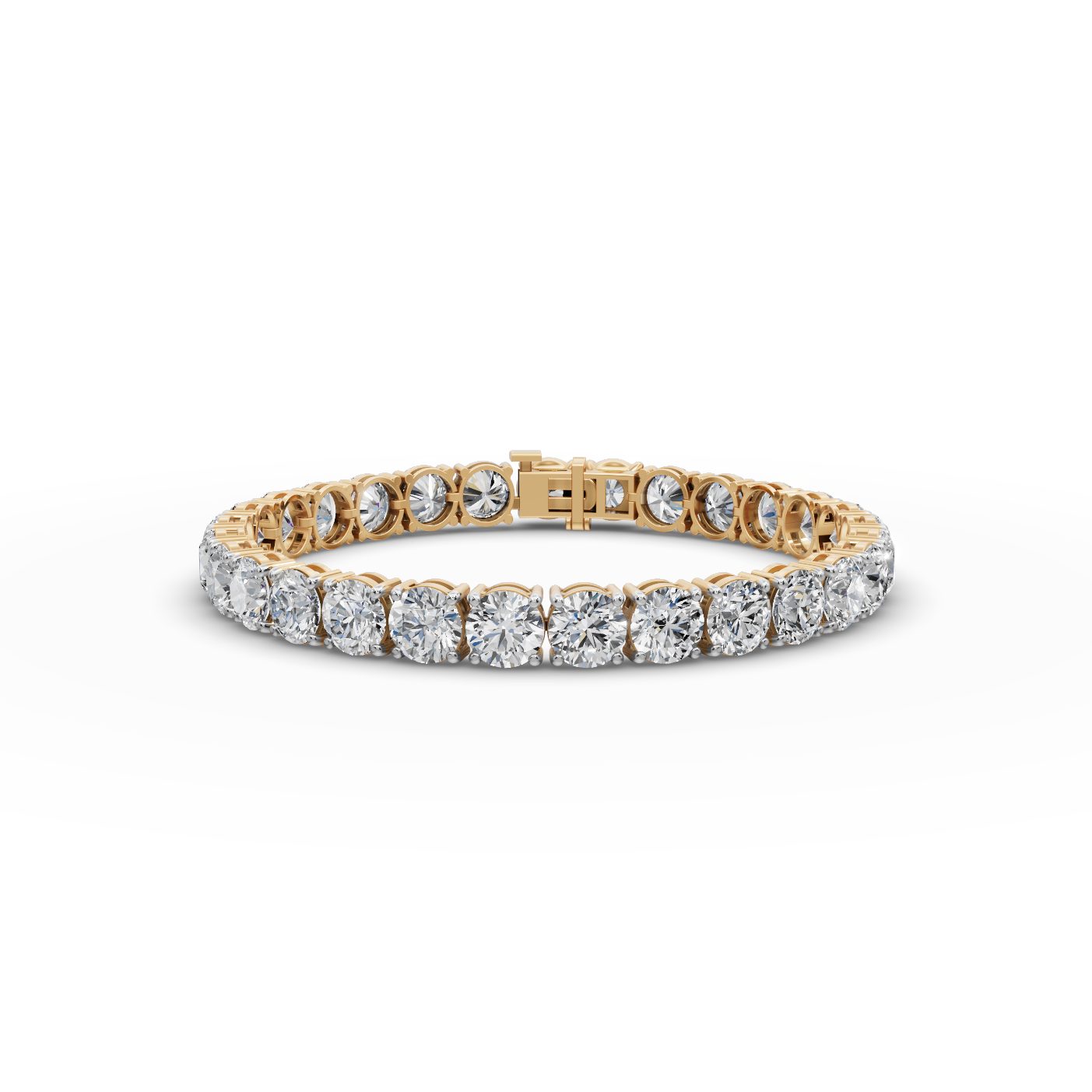 Delicate Glow Round Lab-Grown Diamond Tennis Bracelet in yellow gold, set with lab-grown diamonds