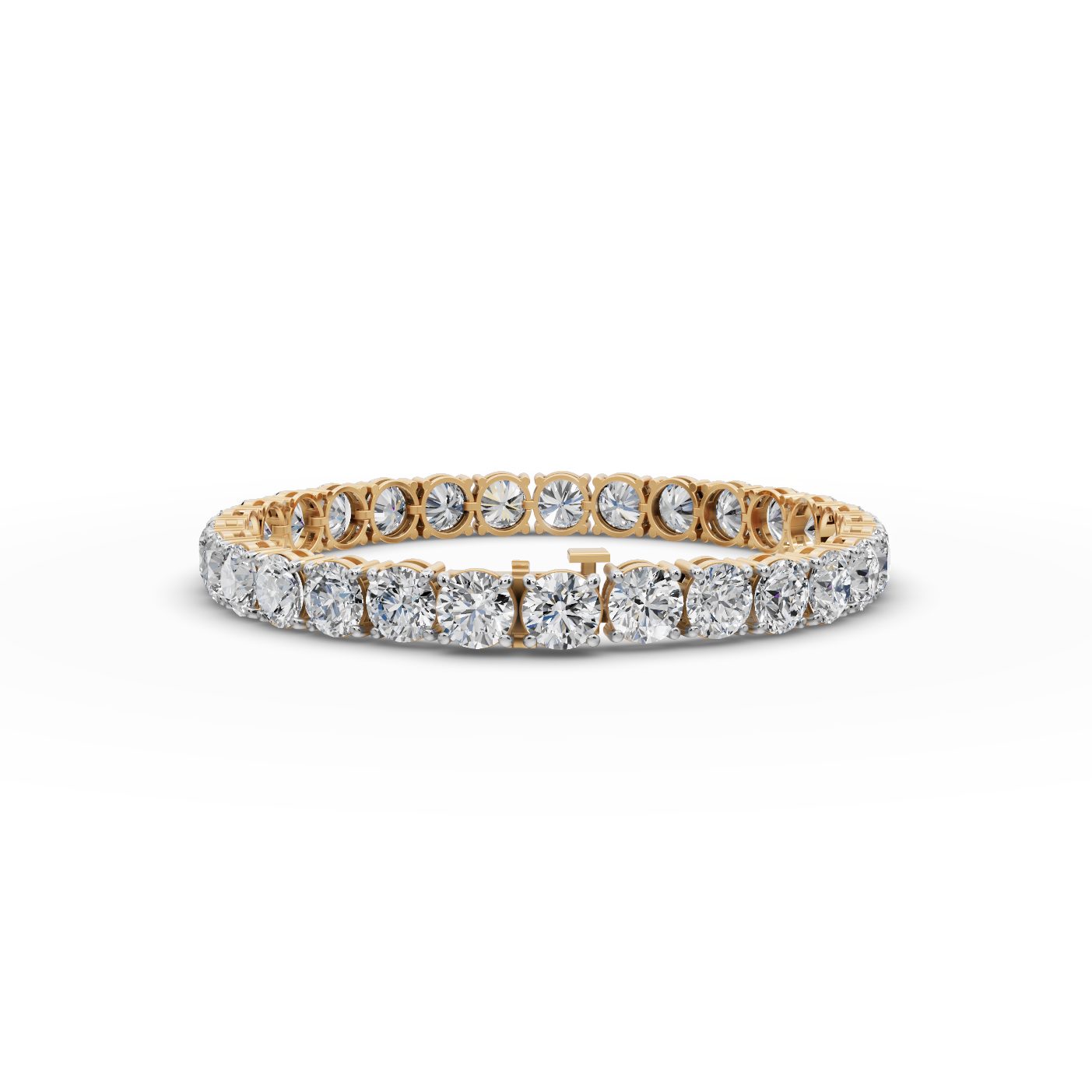 Delicate Glow Round Lab-Grown Diamond Tennis Bracelet in yellow gold