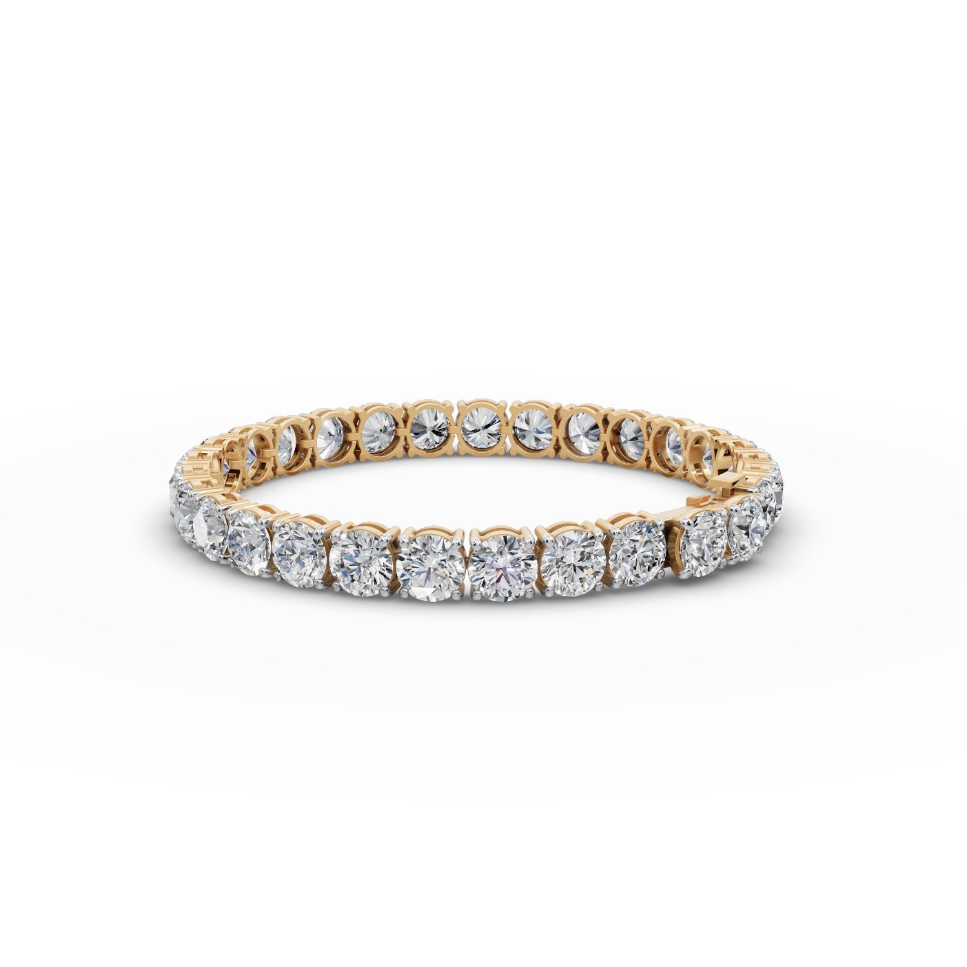 Delicate Glow Round Lab-Grown Diamond Tennis Bracelet in yellow gold