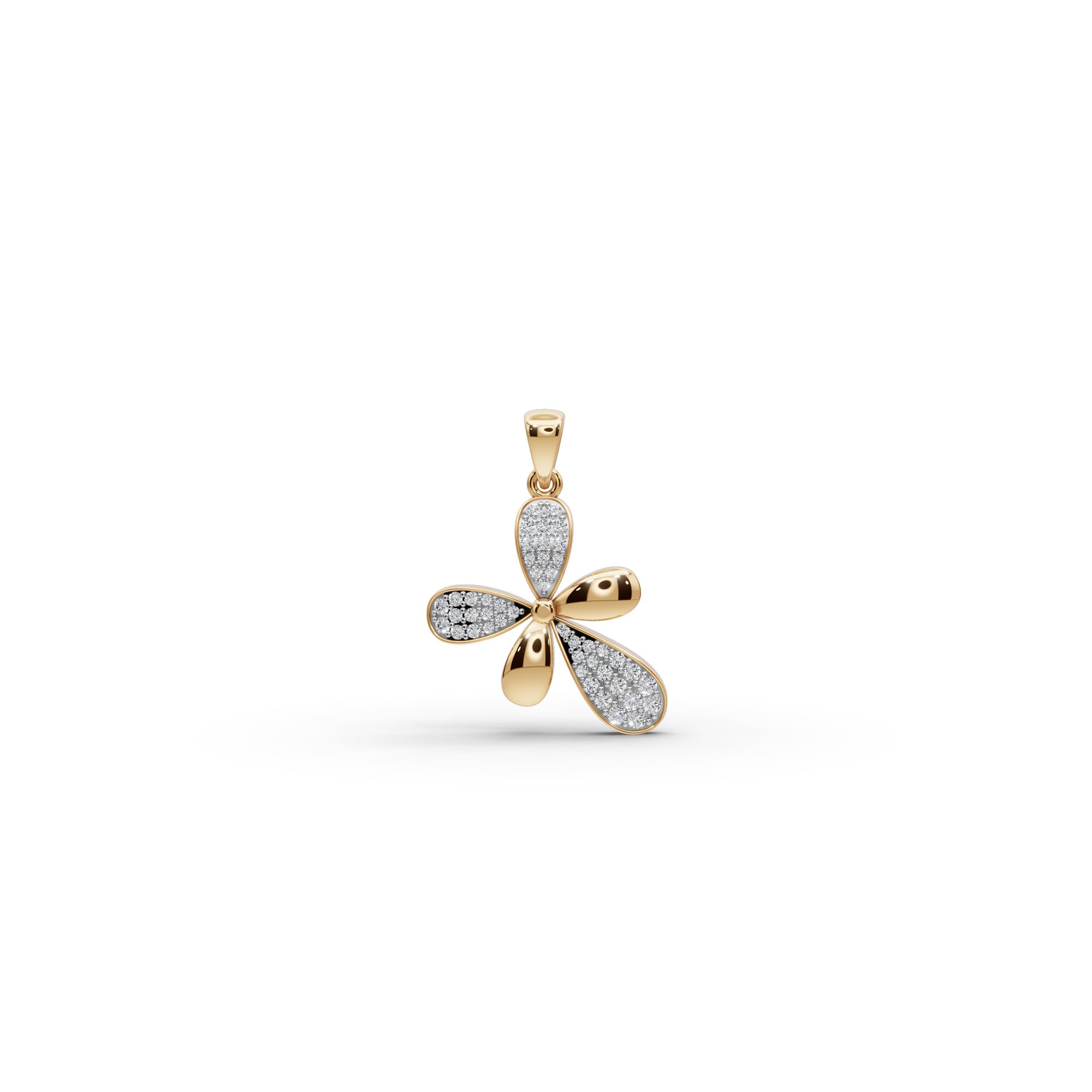 Royal Whisper Round Lab-Grown Diamond Cluster Pendant in yellow gold, set with lab-grown diamonds