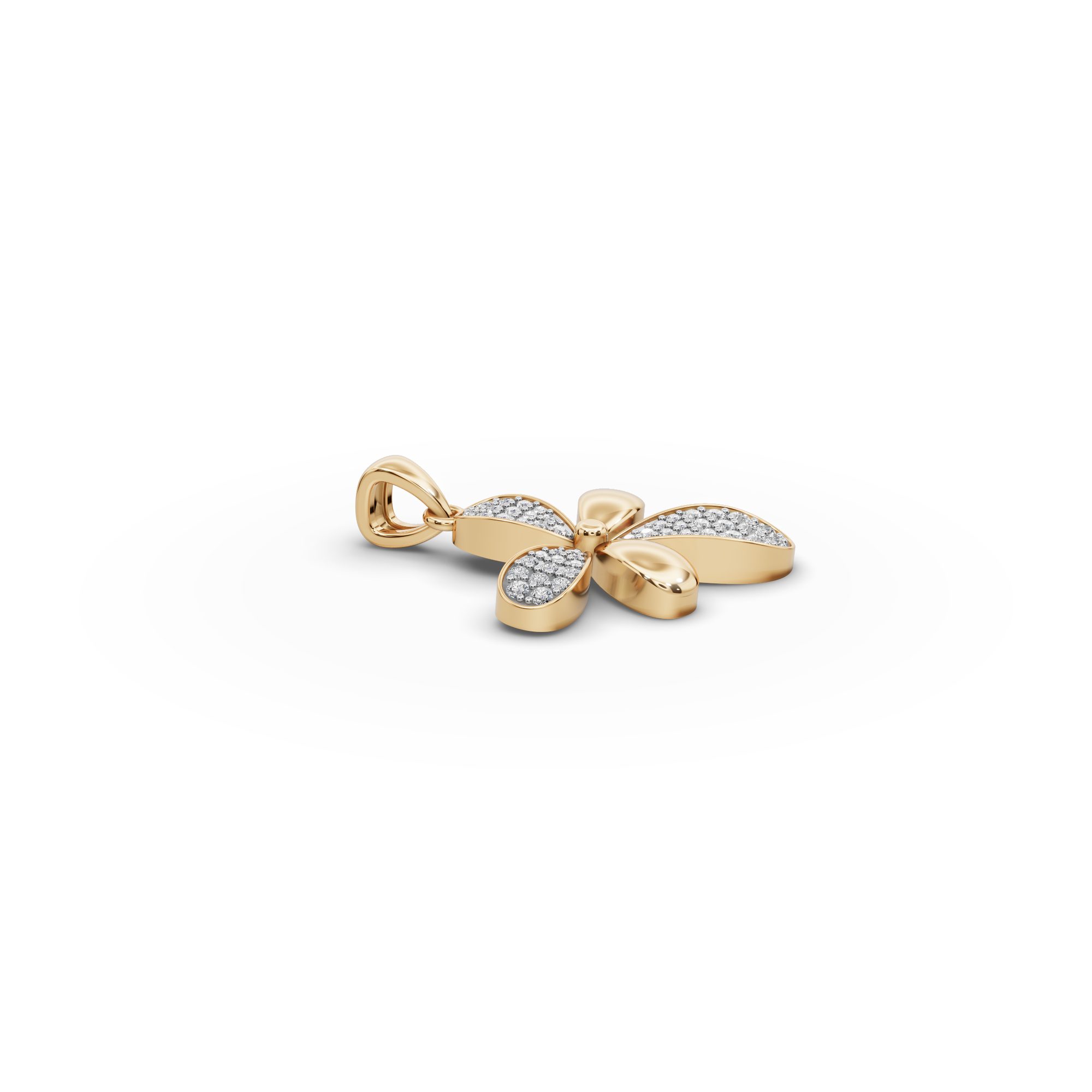 Royal Whisper Round Lab-Grown Diamond Cluster Pendant in yellow gold