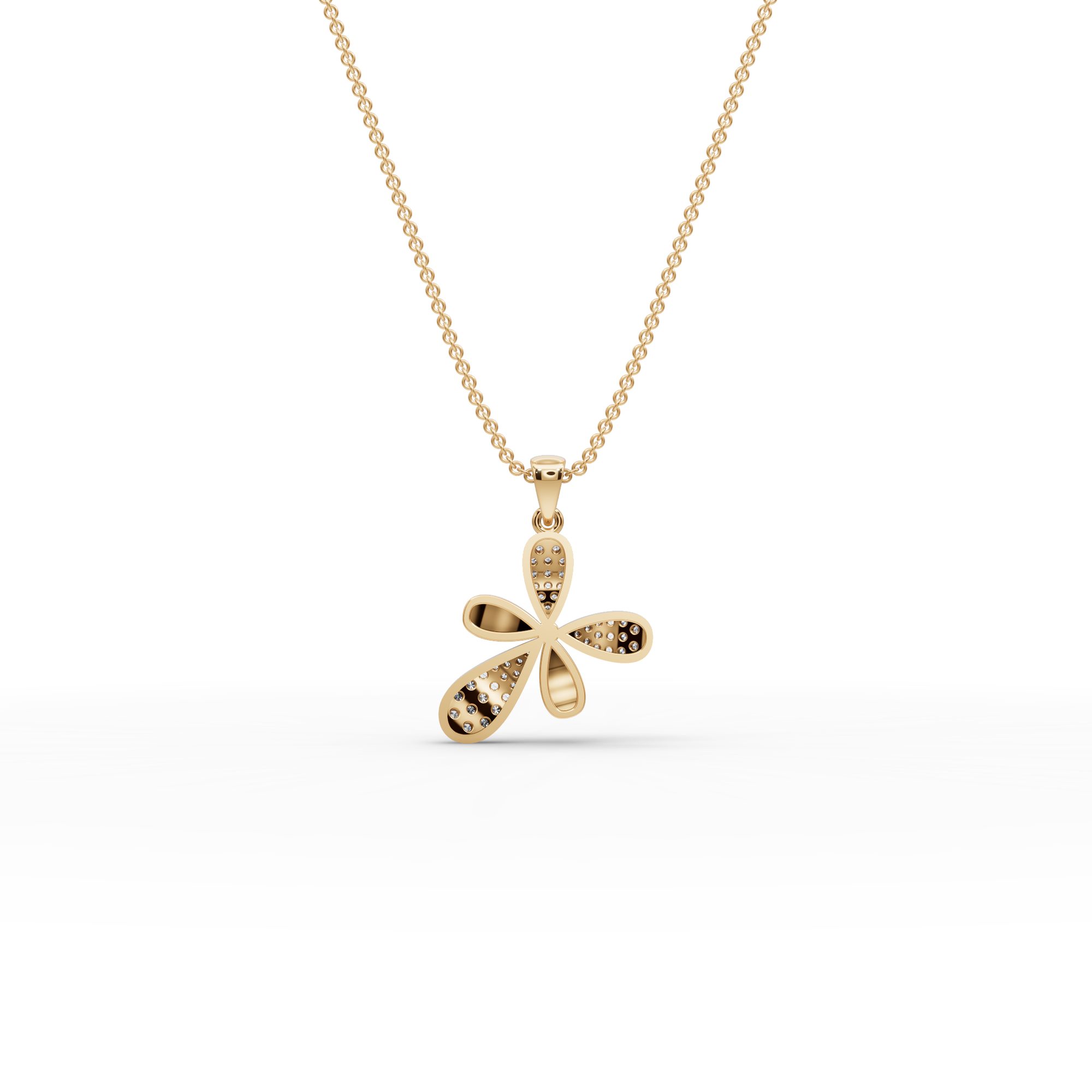 Royal Whisper Round Lab-Grown Diamond Cluster Pendant in yellow gold
