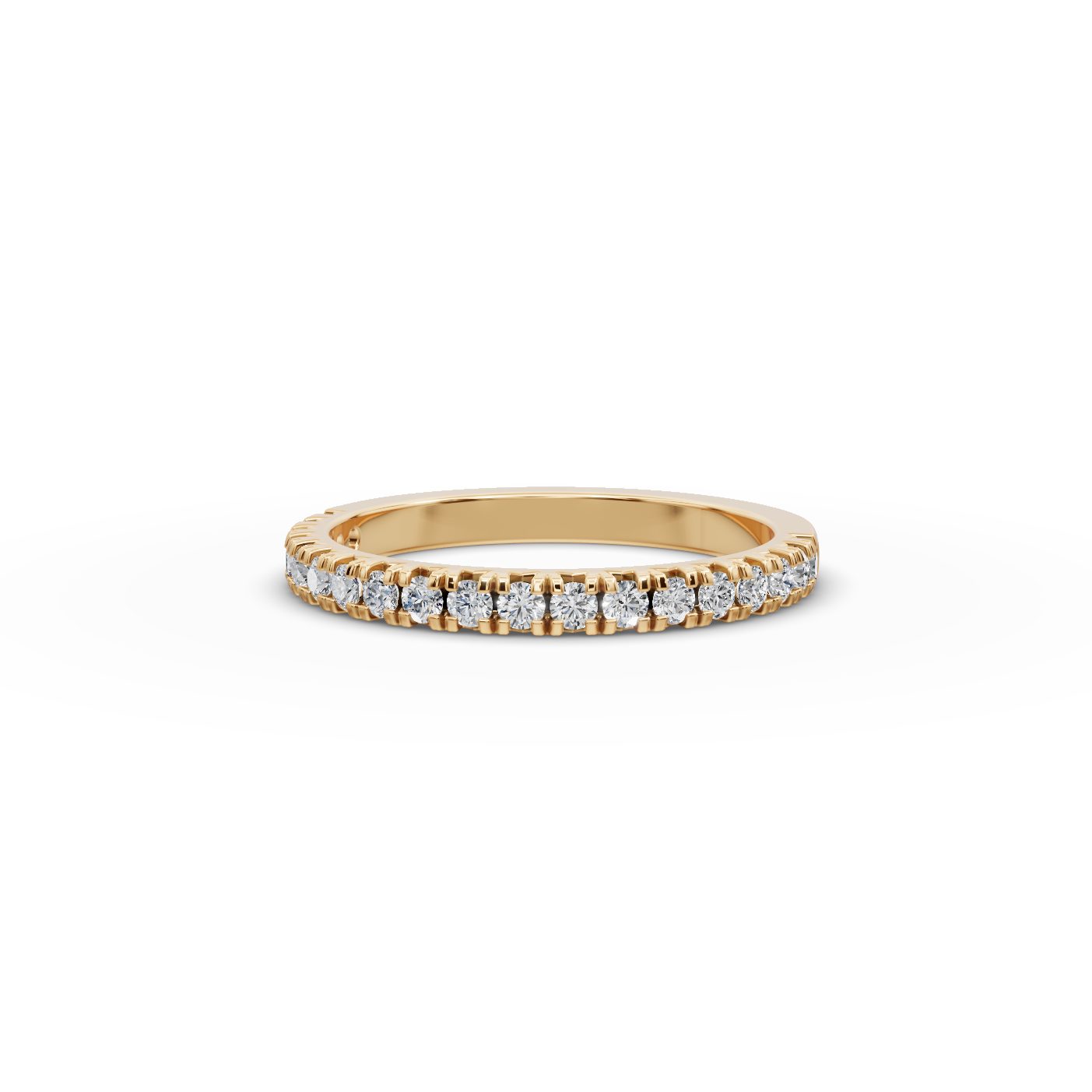 Classic Whisper Round Lab-Grown Diamond Eternity Ring in yellow gold, set with lab-grown diamonds