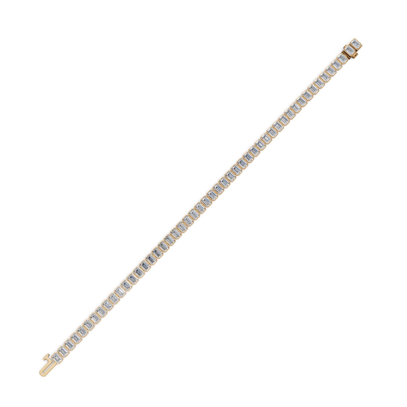 Morning Aura Emerald Lab-Grown Diamond Tennis Bracelet in yellow gold