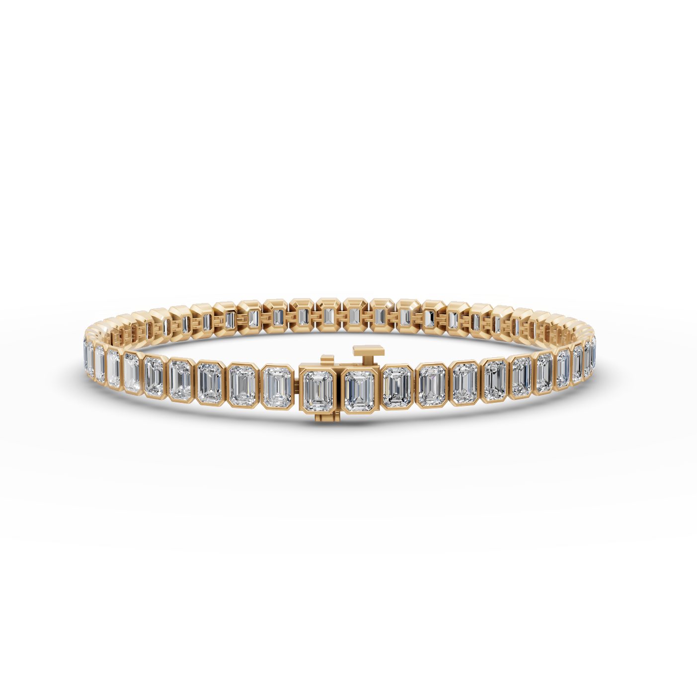 Morning Aura Emerald Lab-Grown Diamond Tennis Bracelet in yellow gold
