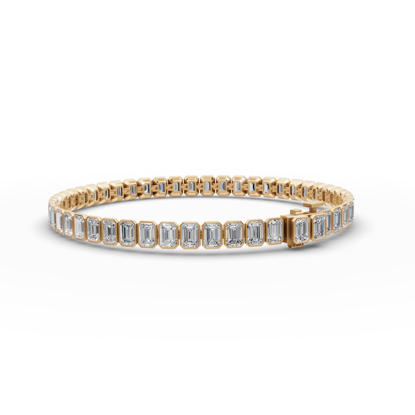 Morning Aura Emerald Lab-Grown Diamond Tennis Bracelet in yellow gold