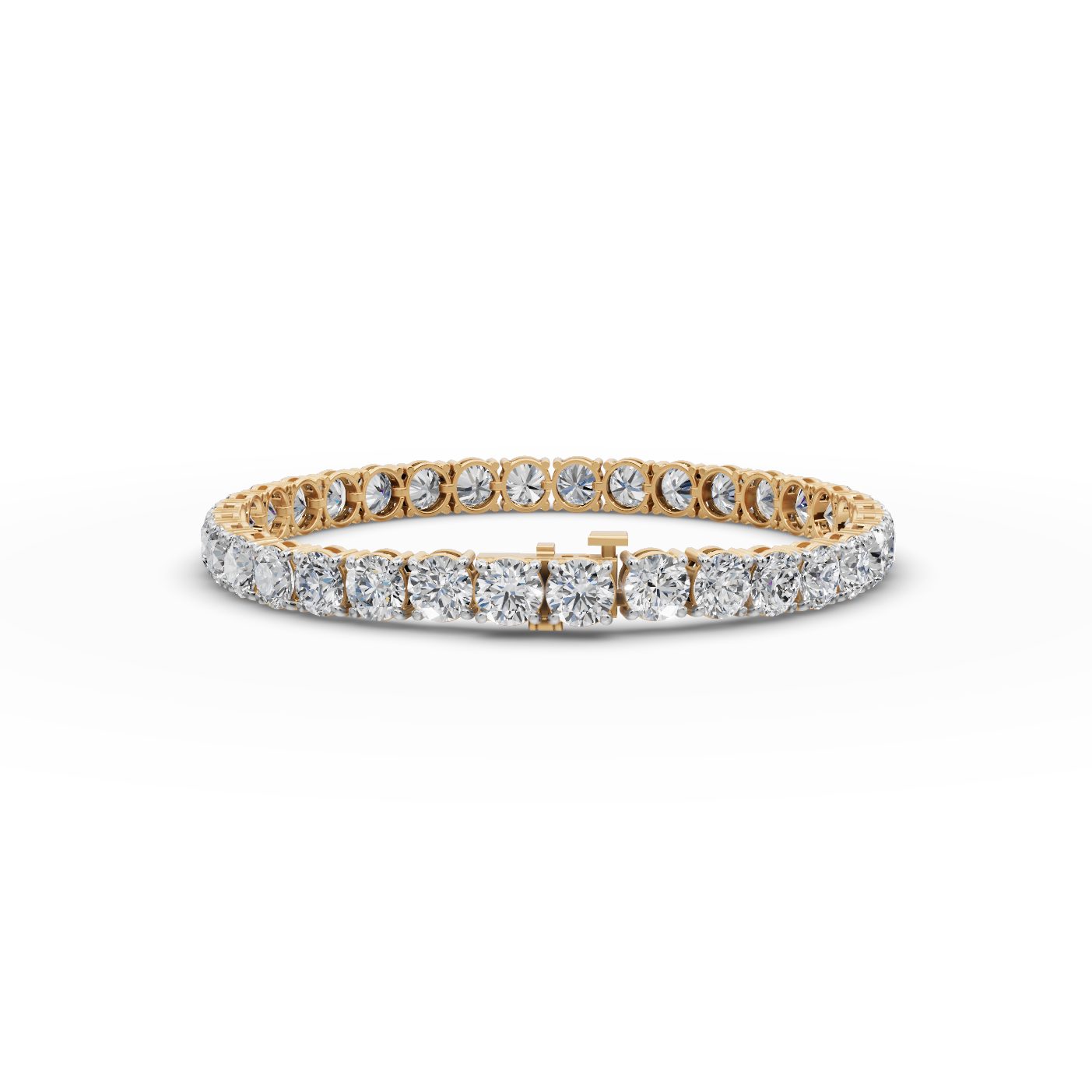 Classic Sparkle Round Lab-Grown Diamond Tennis Bracelet in yellow gold