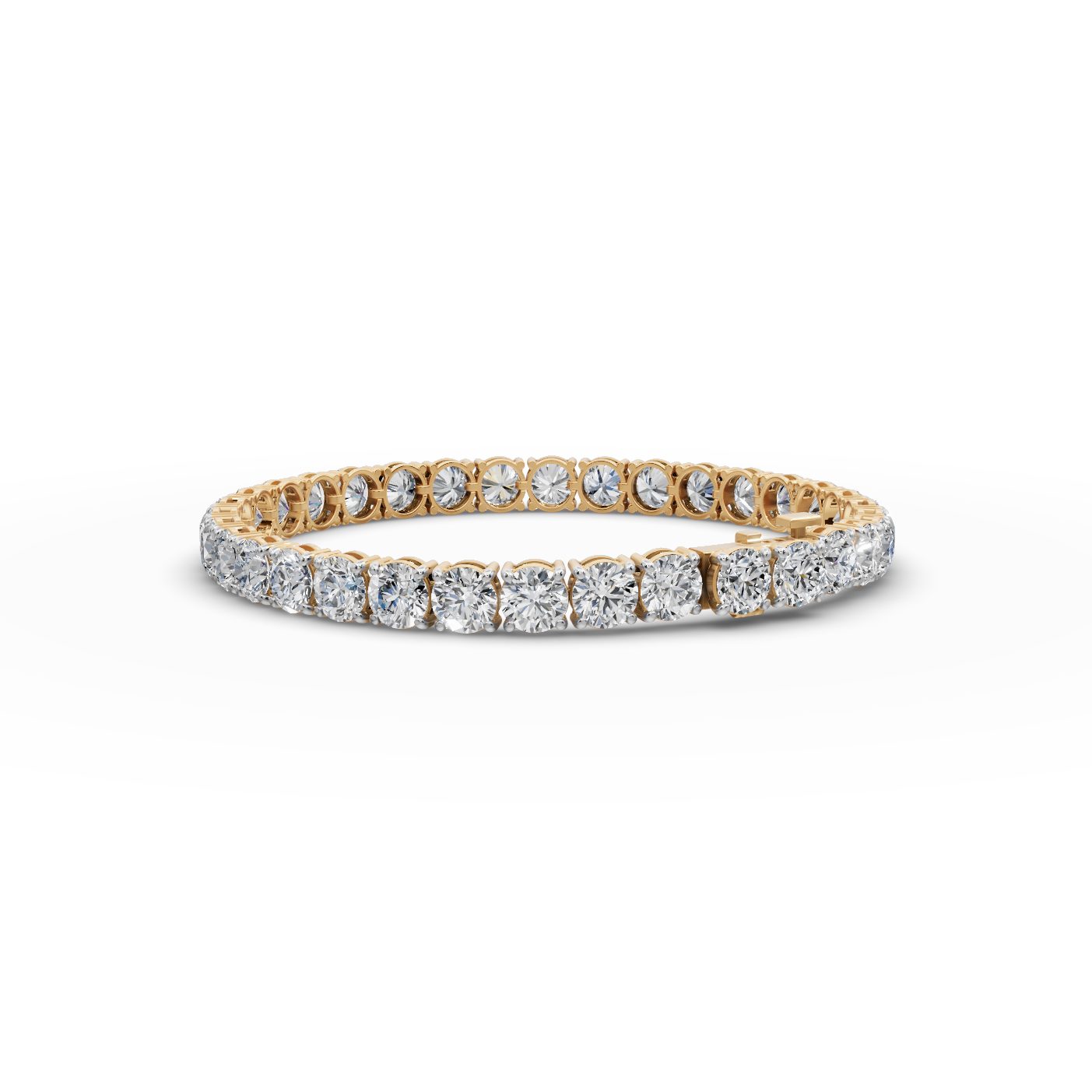 Classic Sparkle Round Lab-Grown Diamond Tennis Bracelet in yellow gold