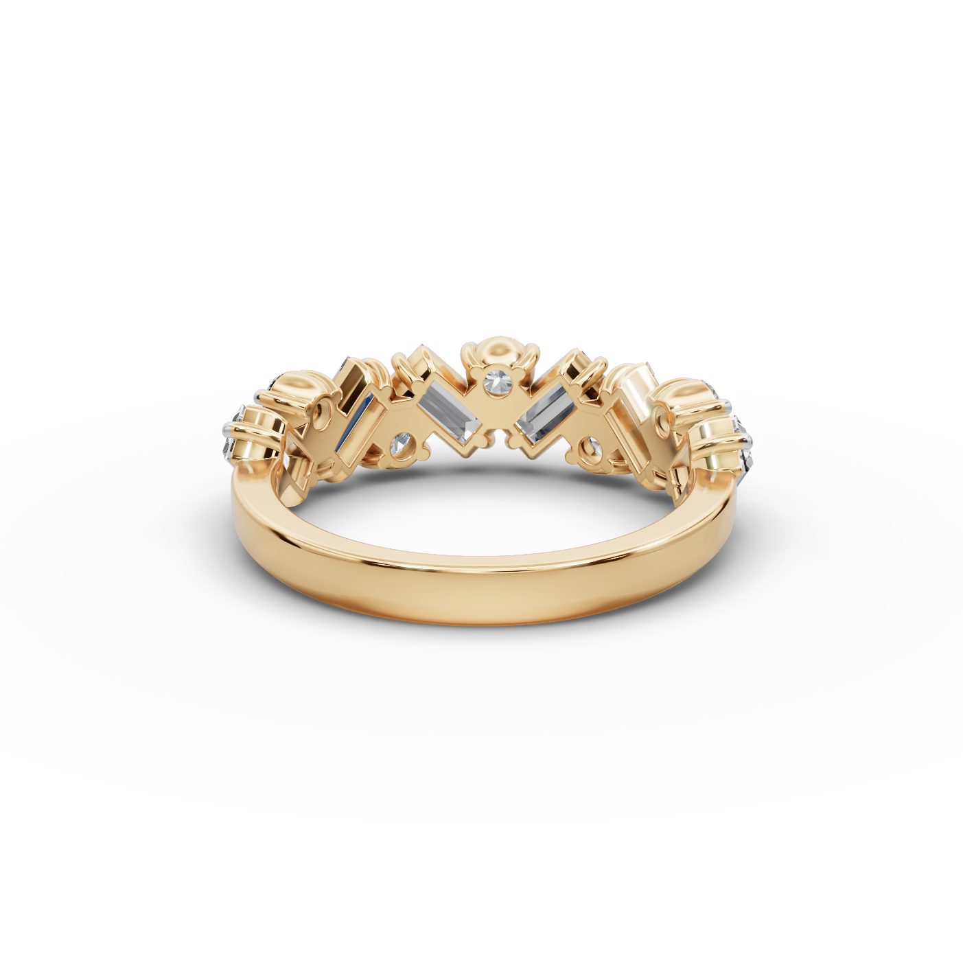 Radiant Whisper Baguette Lab-Grown Diamond Bands Ring in yellow gold