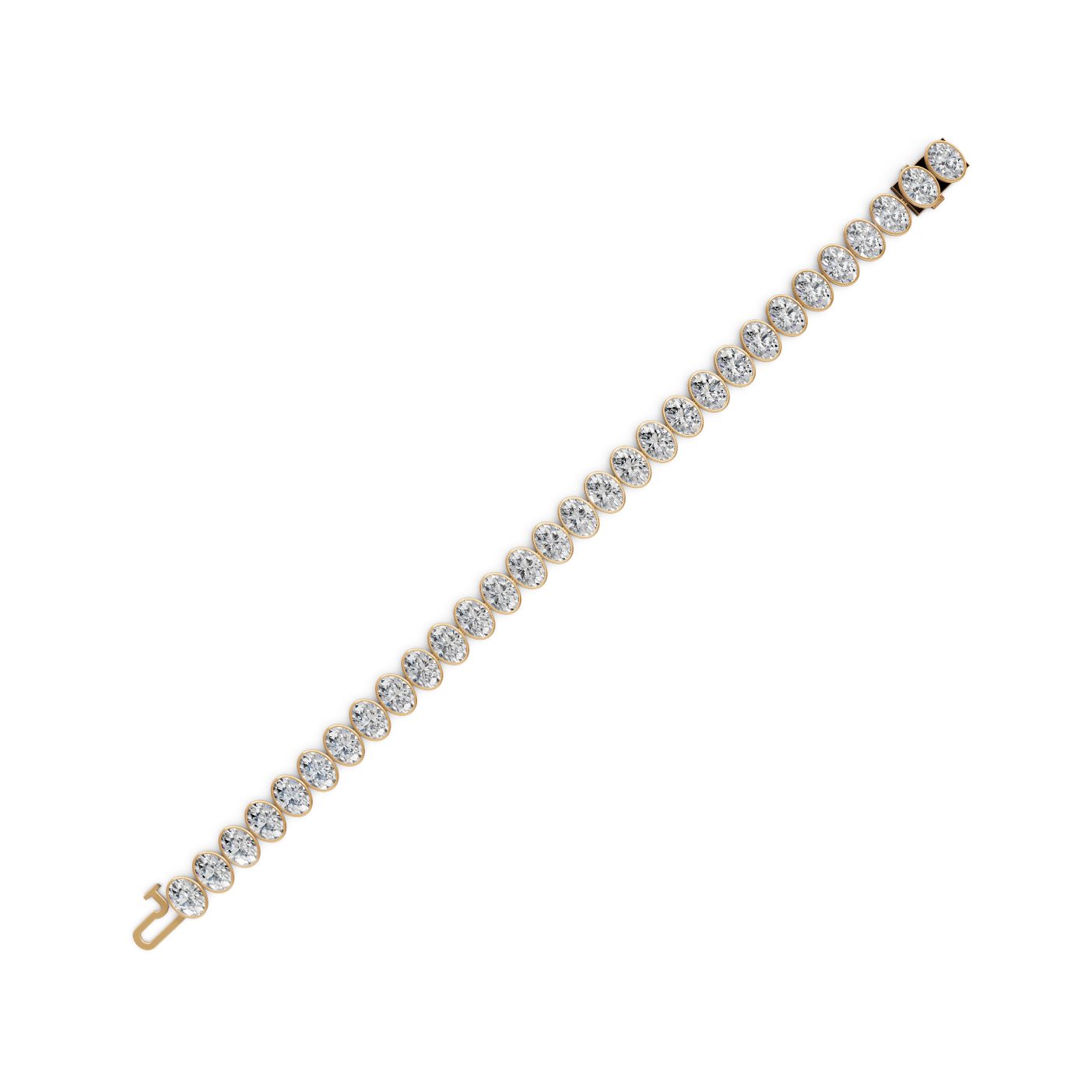 Midnight Signature Oval Lab-Grown Diamond Tennis Bracelet in yellow gold