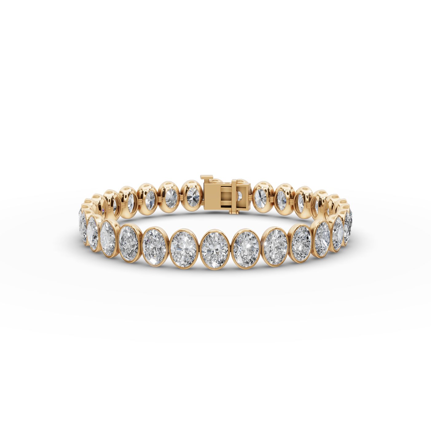 Midnight Signature Oval Lab-Grown Diamond Tennis Bracelet in yellow gold, set with lab-grown diamonds