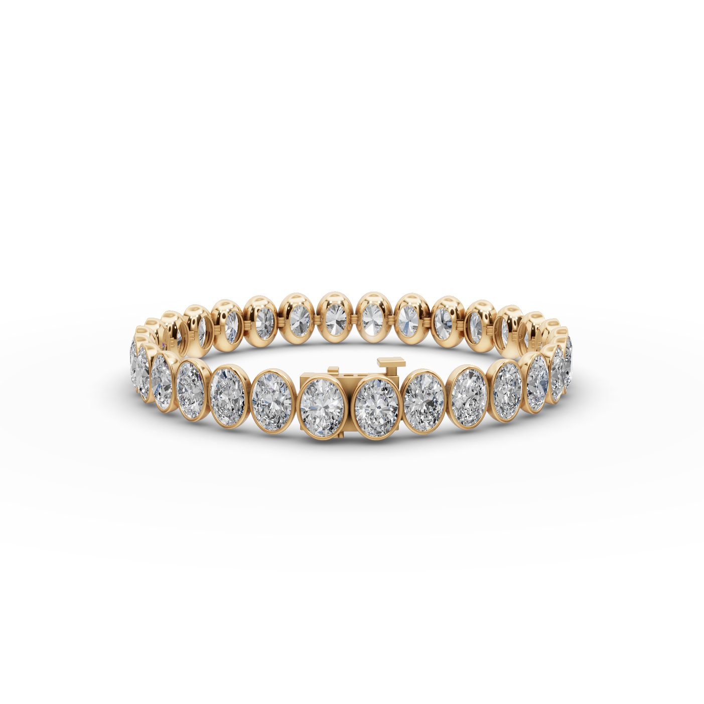Midnight Signature Oval Lab-Grown Diamond Tennis Bracelet in yellow gold
