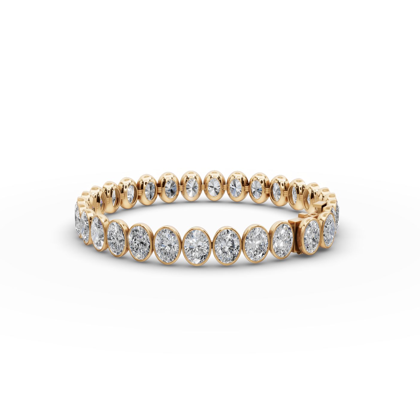 Midnight Signature Oval Lab-Grown Diamond Tennis Bracelet in yellow gold