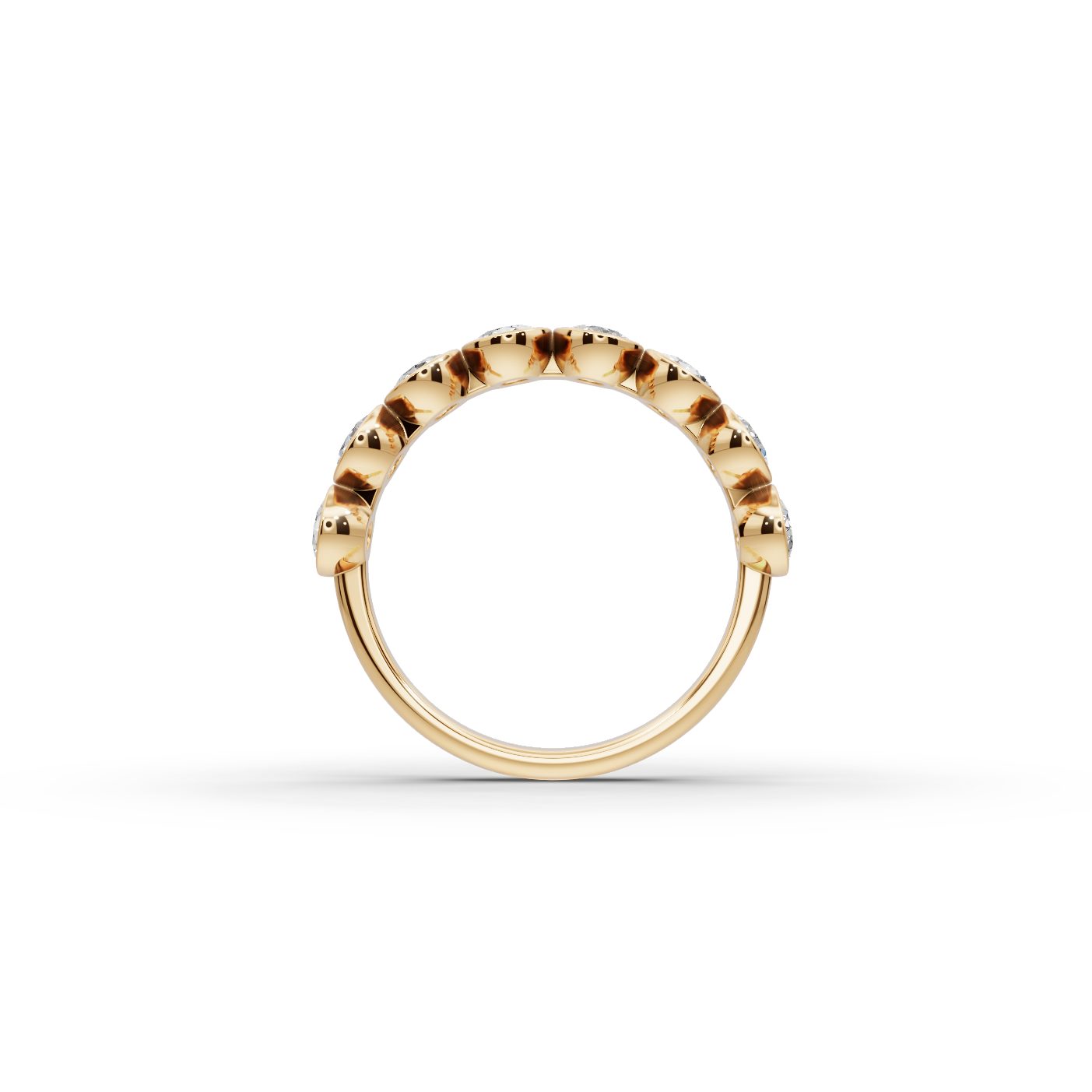 Brilliant Whisper Oval Lab-Grown Diamond Bands Ring in yellow gold