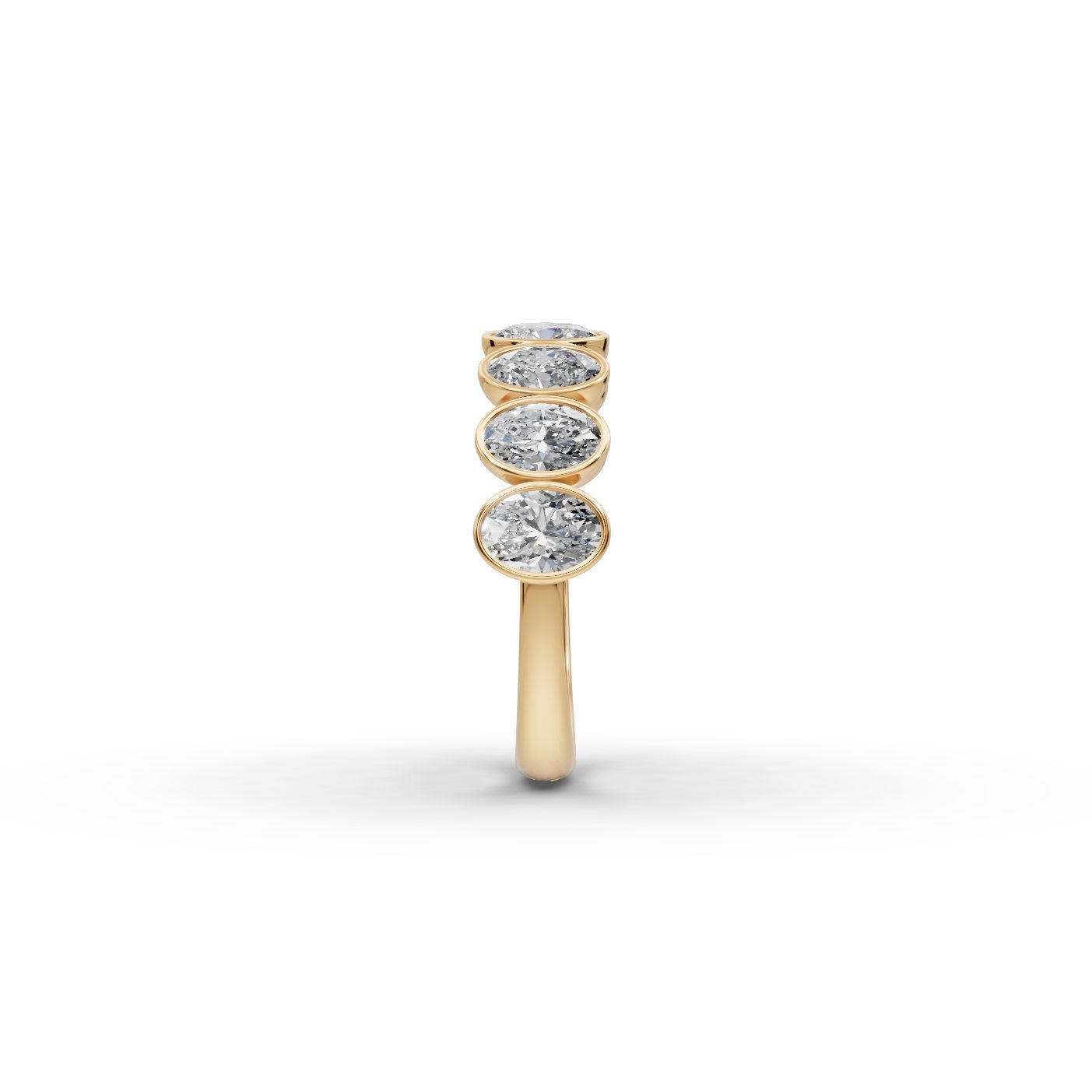 Brilliant Whisper Oval Lab-Grown Diamond Bands Ring in yellow gold