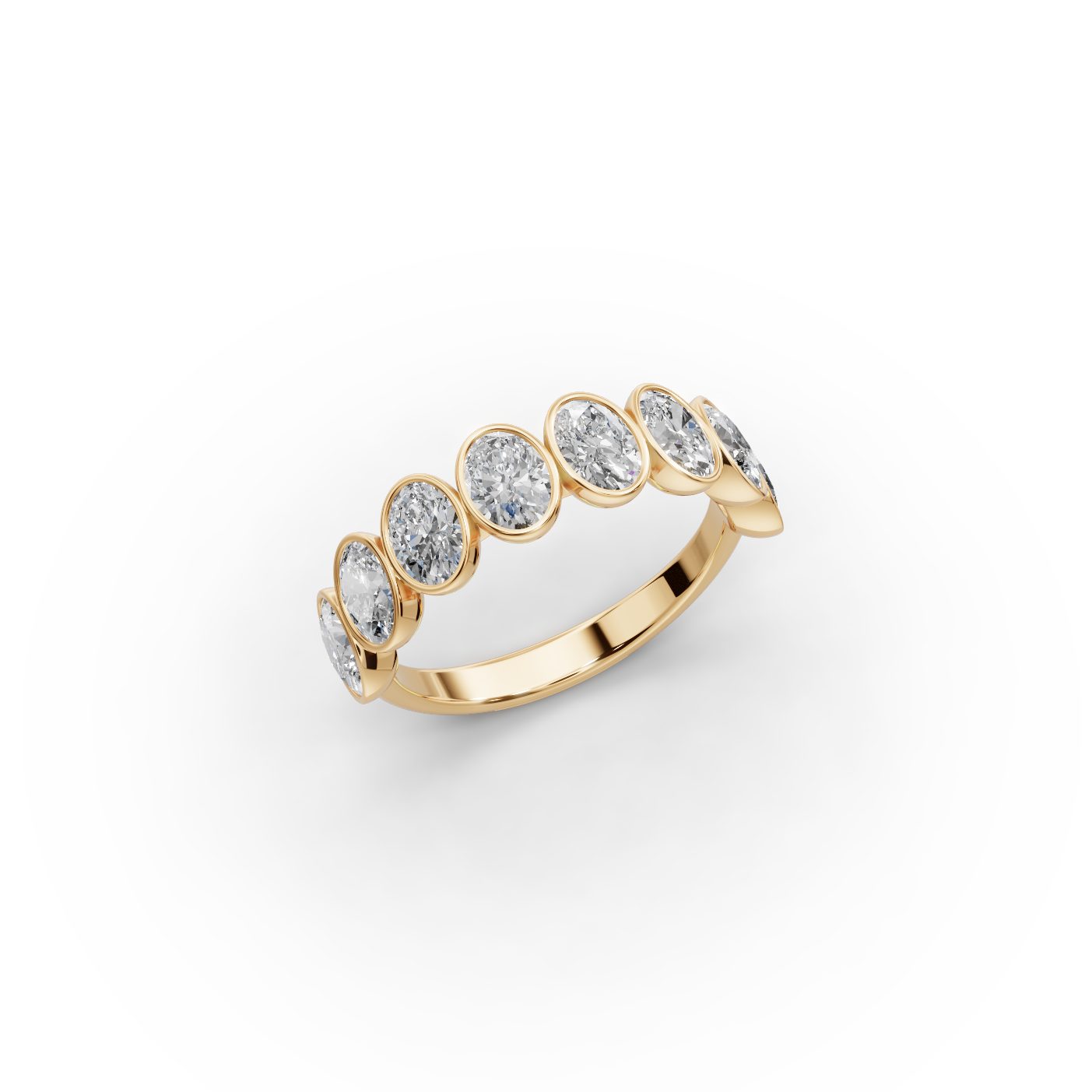 Brilliant Whisper Oval Lab-Grown Diamond Bands Ring in yellow gold