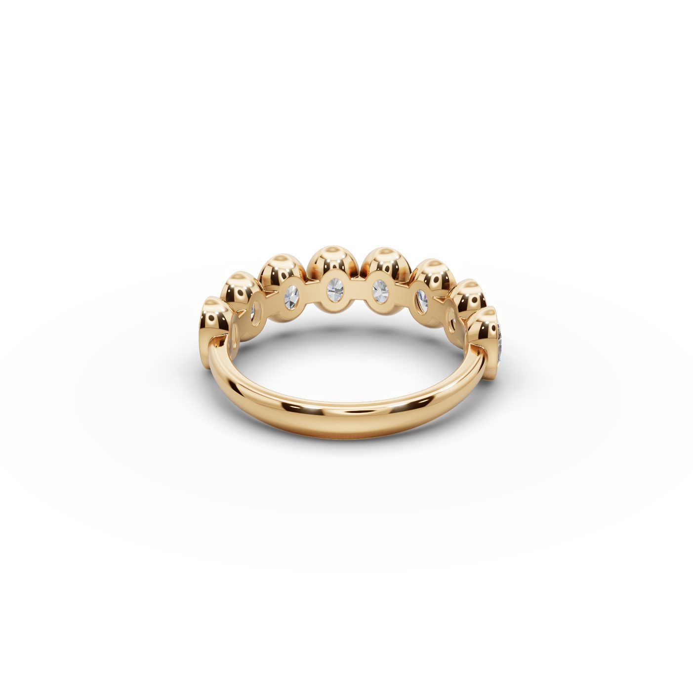 Brilliant Whisper Oval Lab-Grown Diamond Bands Ring in yellow gold